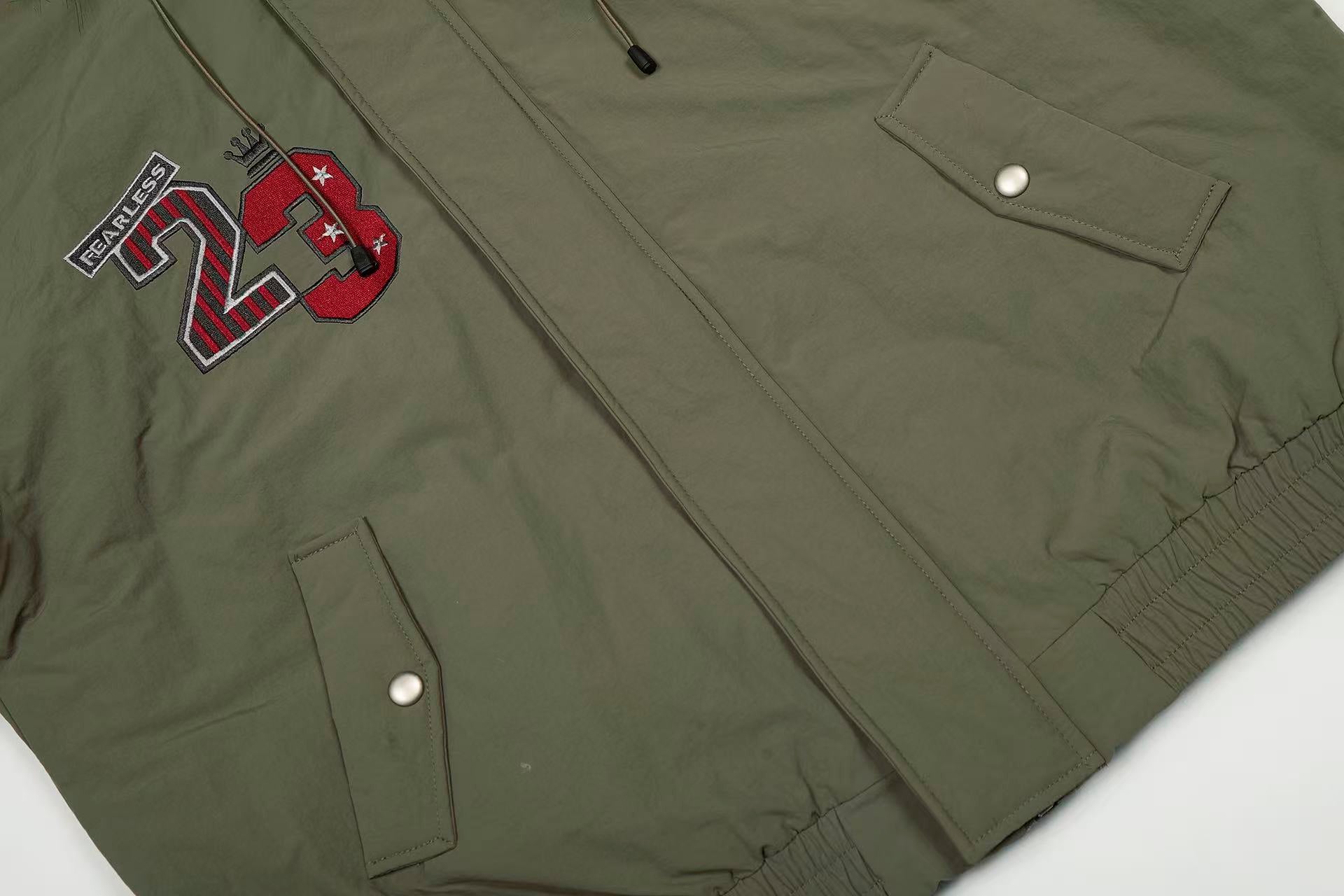 Vintage Printed Faux-Fur Collar Hooded Jacket