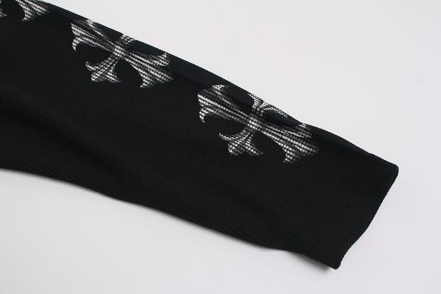 Dark Eye 3D Print Waffle Knit Long Sleeve