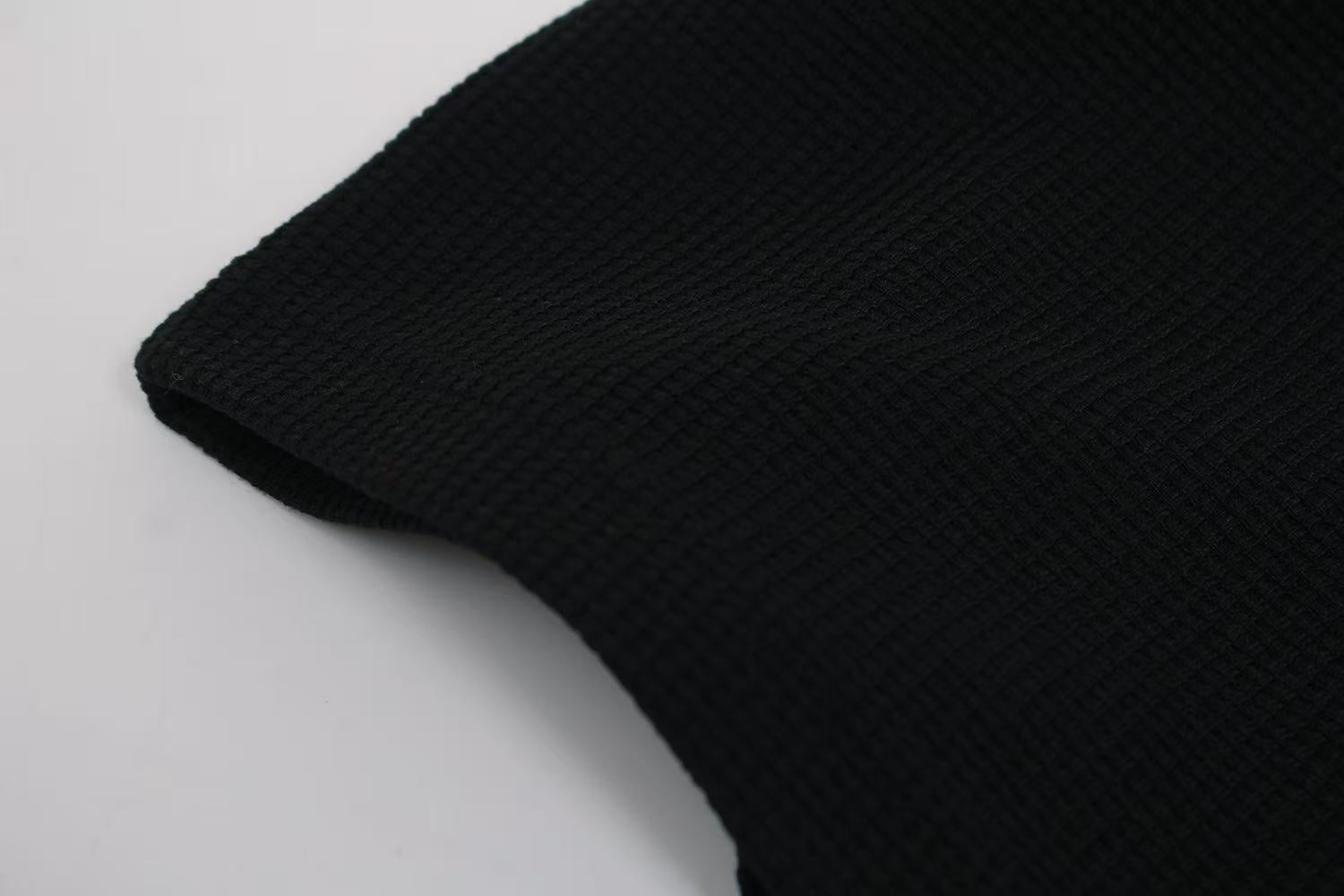 Dark Eye 3D Print Waffle Knit Long Sleeve