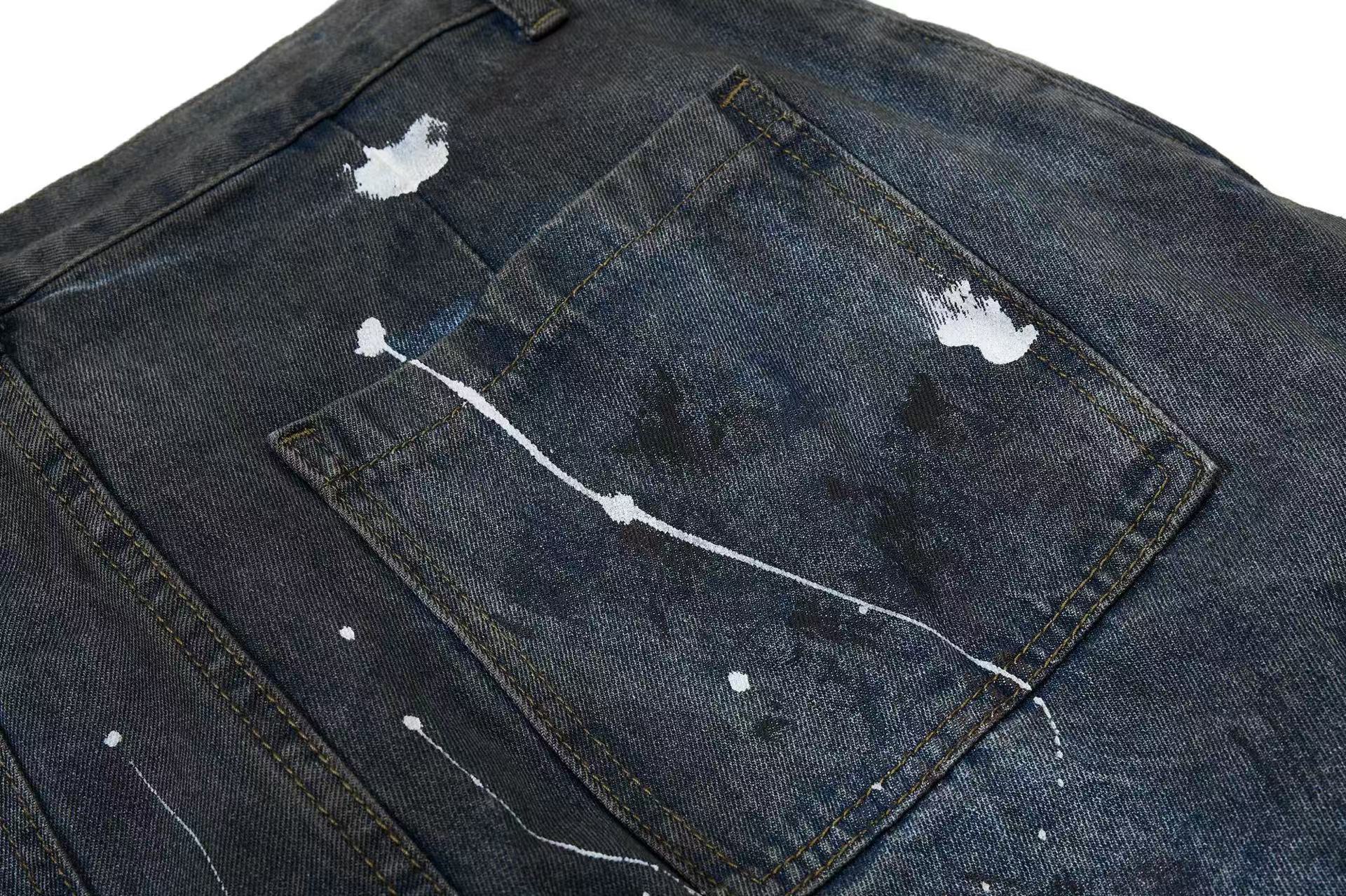 Distressed Street Style Ripped Wide-Leg Jeans