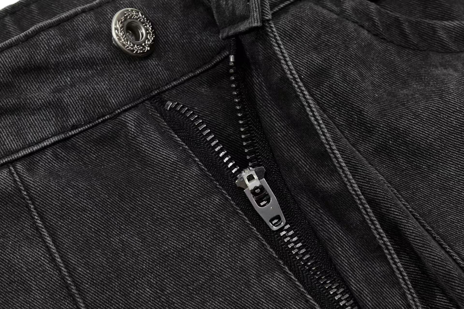 Vintage Button-Flap Wide-Leg Cargo Pants