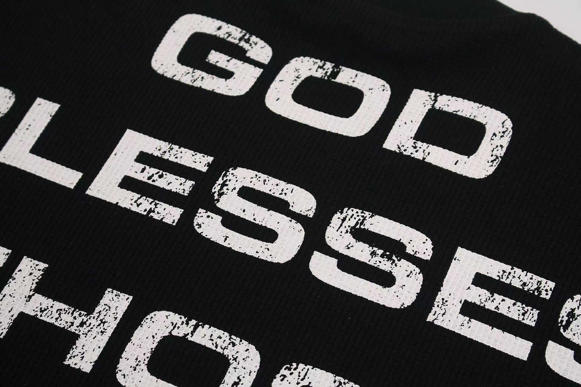 Streetwear Red Cross Print Short Sleeve