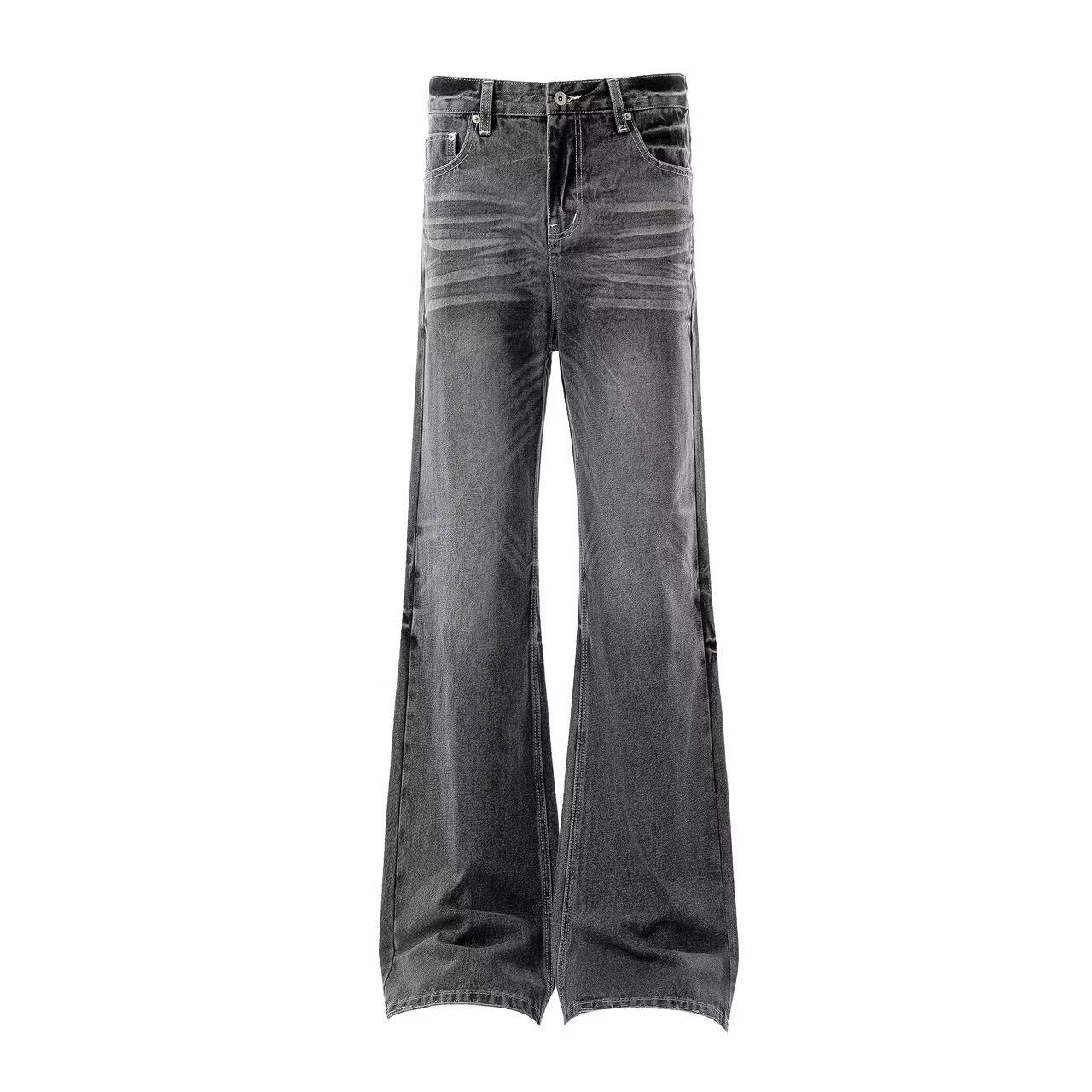 Clean Fit Washed Straight-Leg Jeans