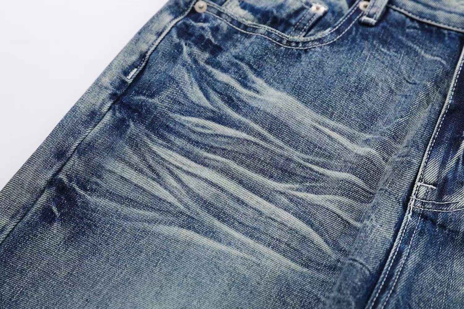 Clean Fit Washed Straight-Leg Jeans