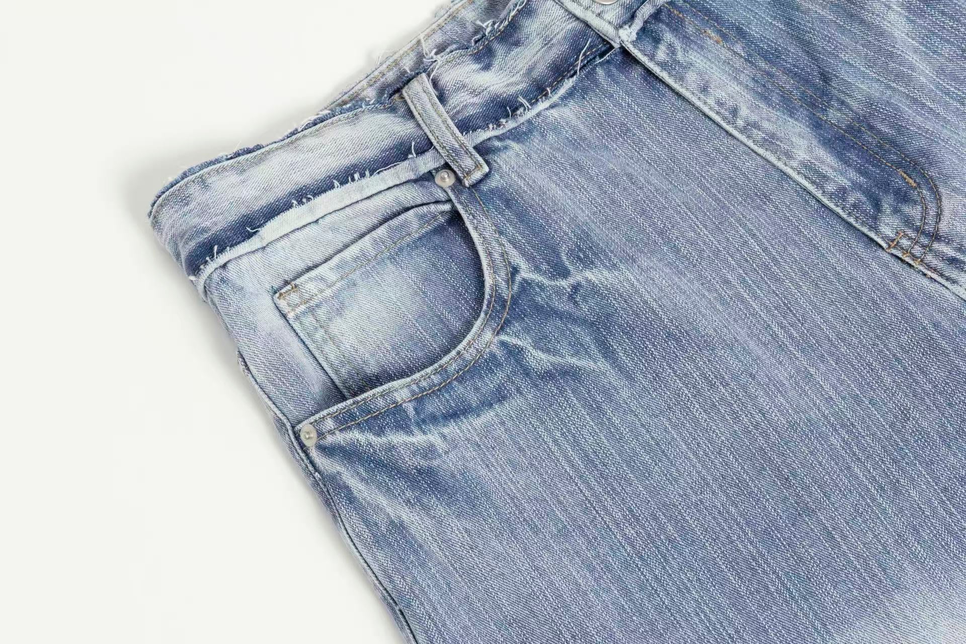 Street Style Washed Wide-Leg Jeans