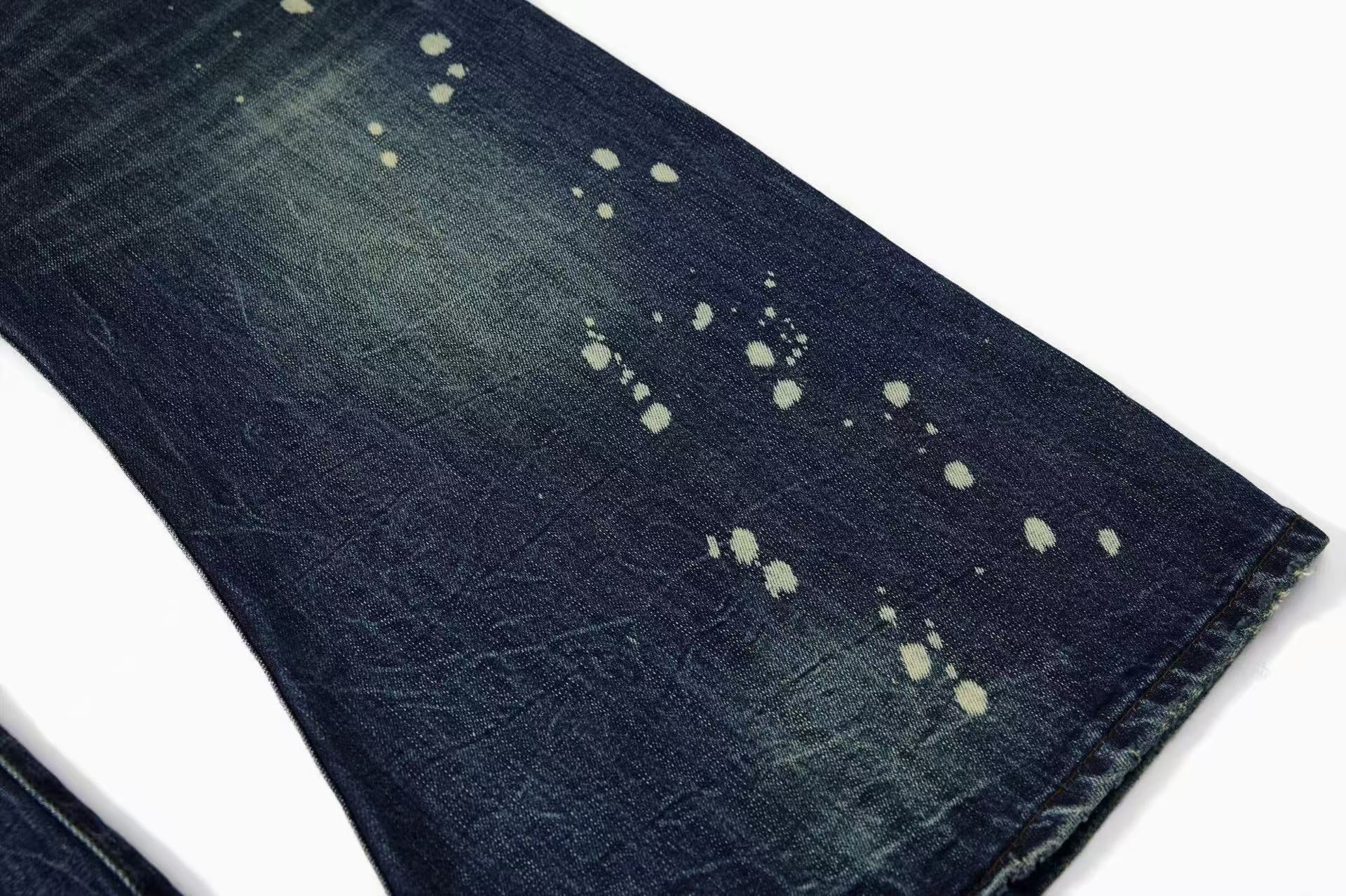 Vintage Paint Splatter Wide-Leg Jeans