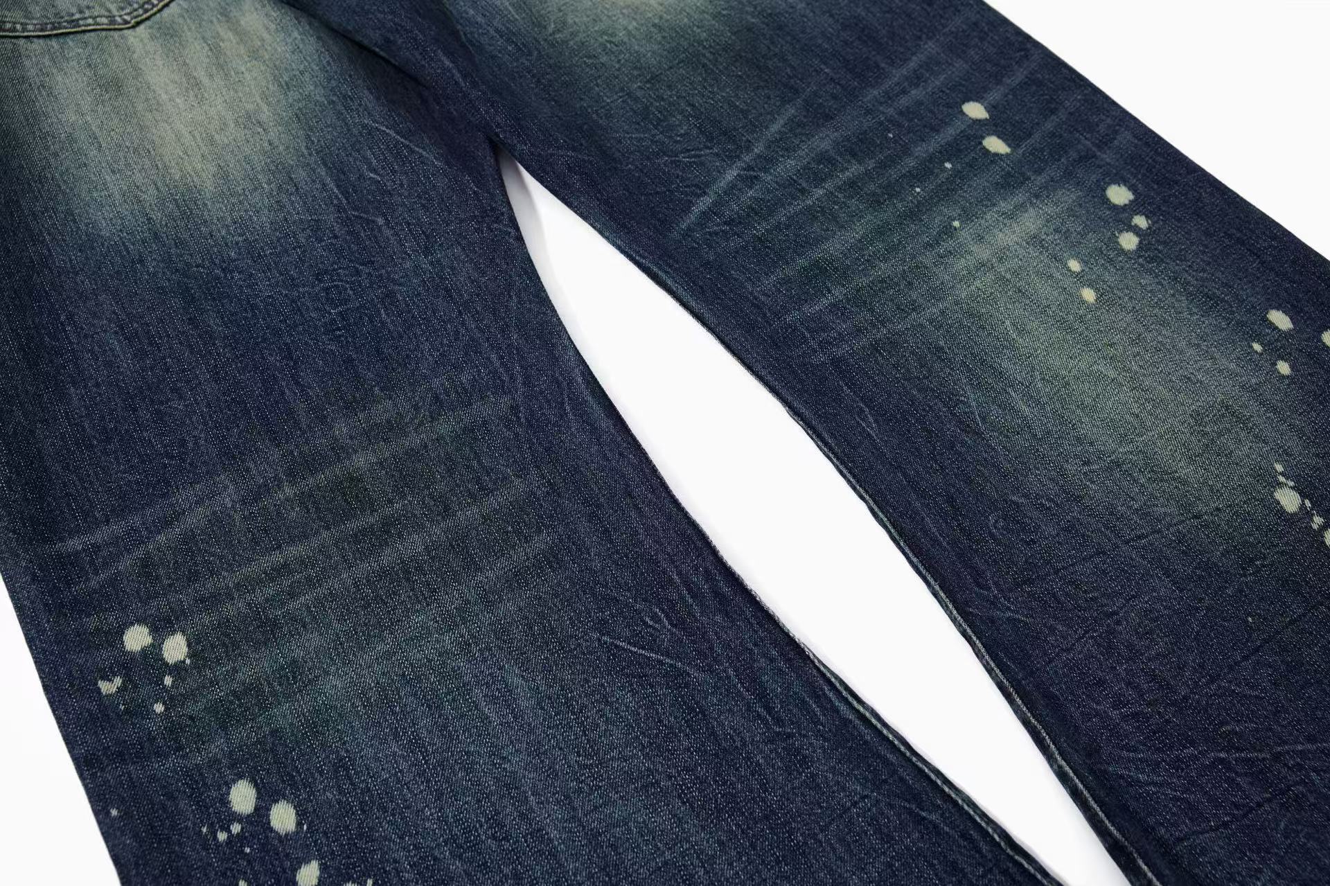 Vintage Paint Splatter Wide-Leg Jeans