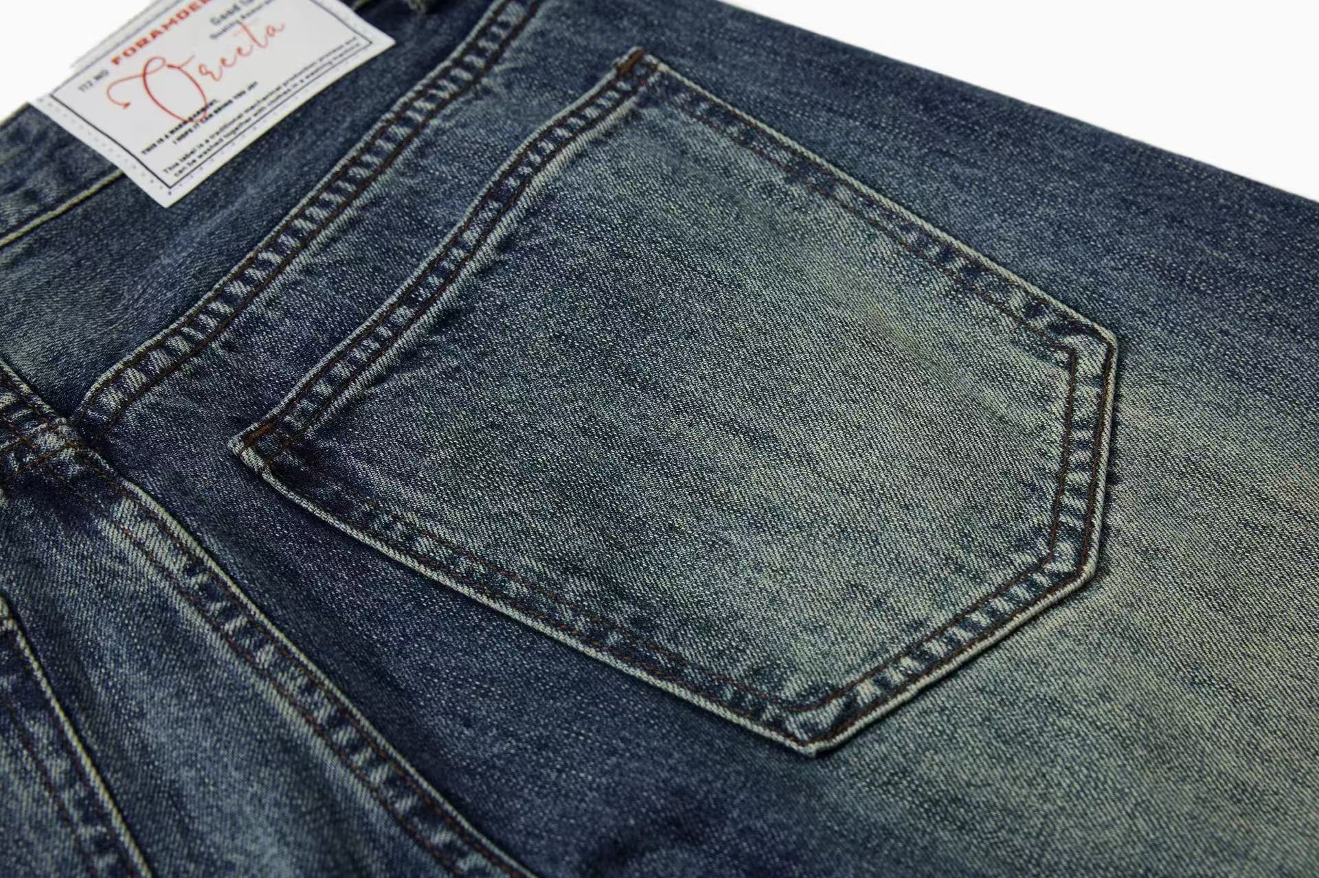 Vintage Paint Splatter Wide-Leg Jeans