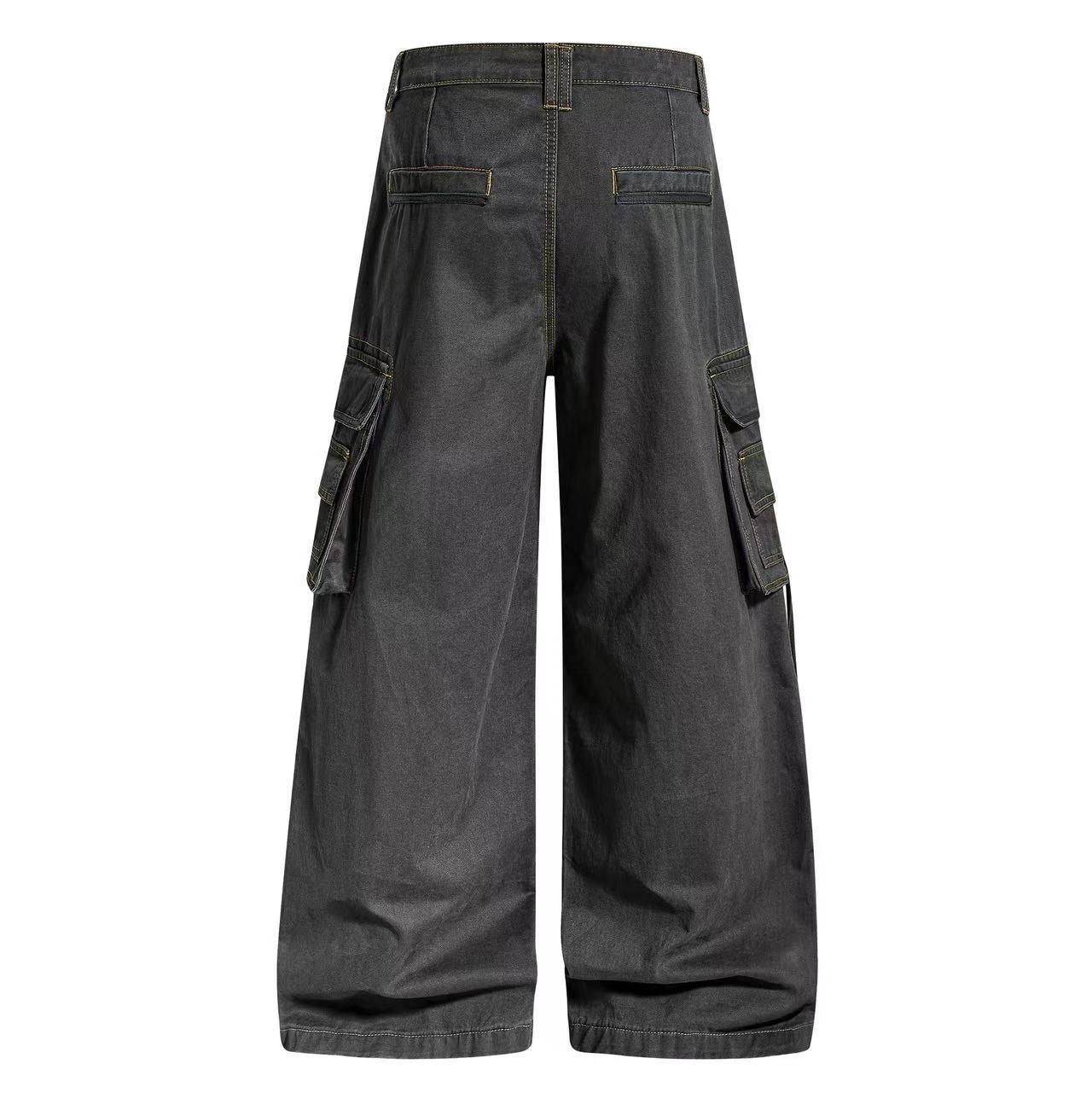 Vintage Techwear Wide-Leg Cargo Pants