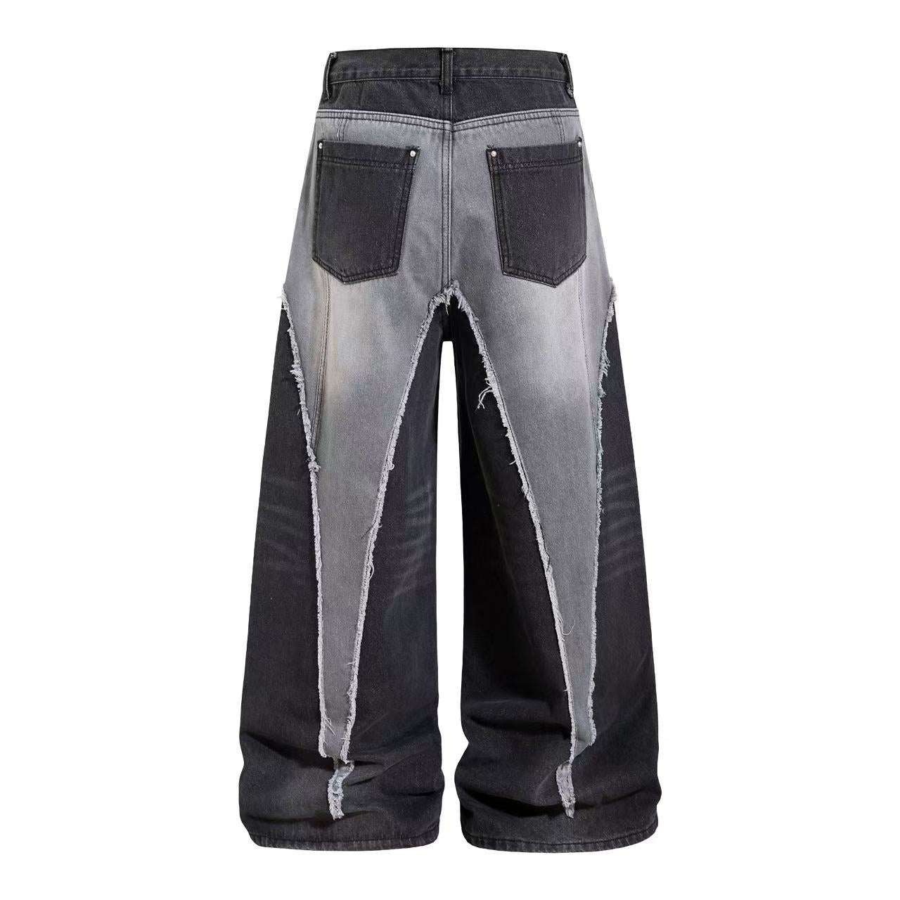 Vintage Wasteland Patchwork Wide-Leg Jeans