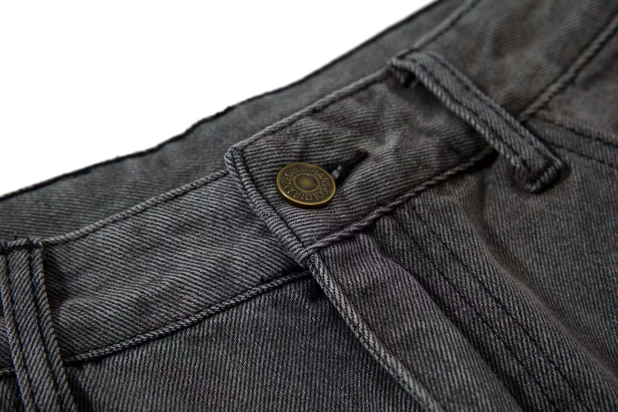 Distressed Stitch Wide-Leg Jeans