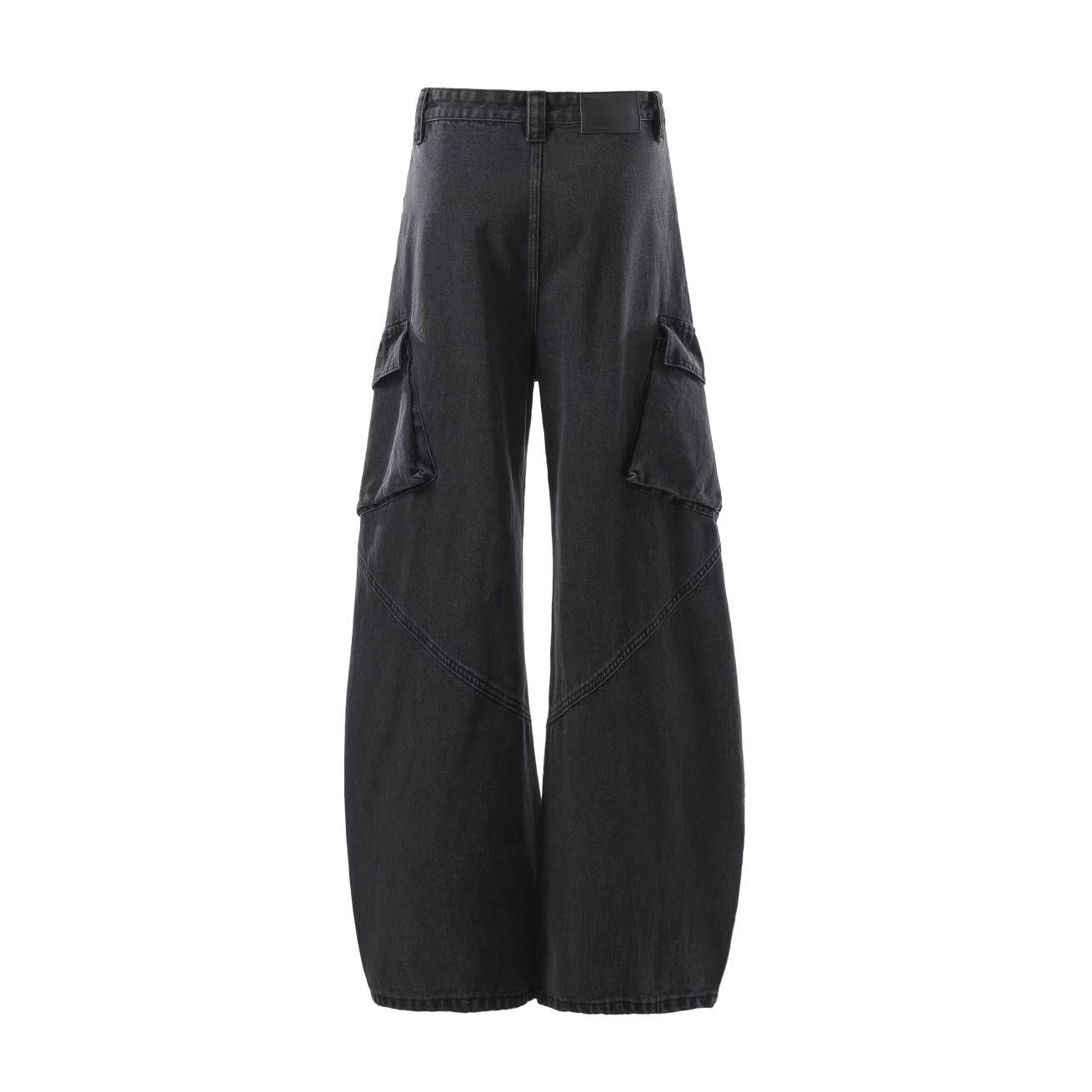 Distressed Wide-Leg Cargo Pants