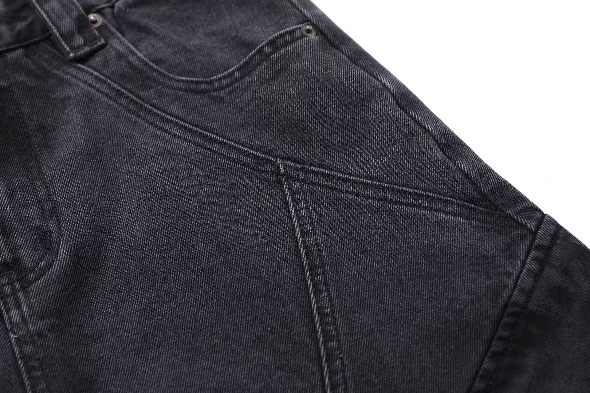 Distressed Wide-Leg Cargo Pants