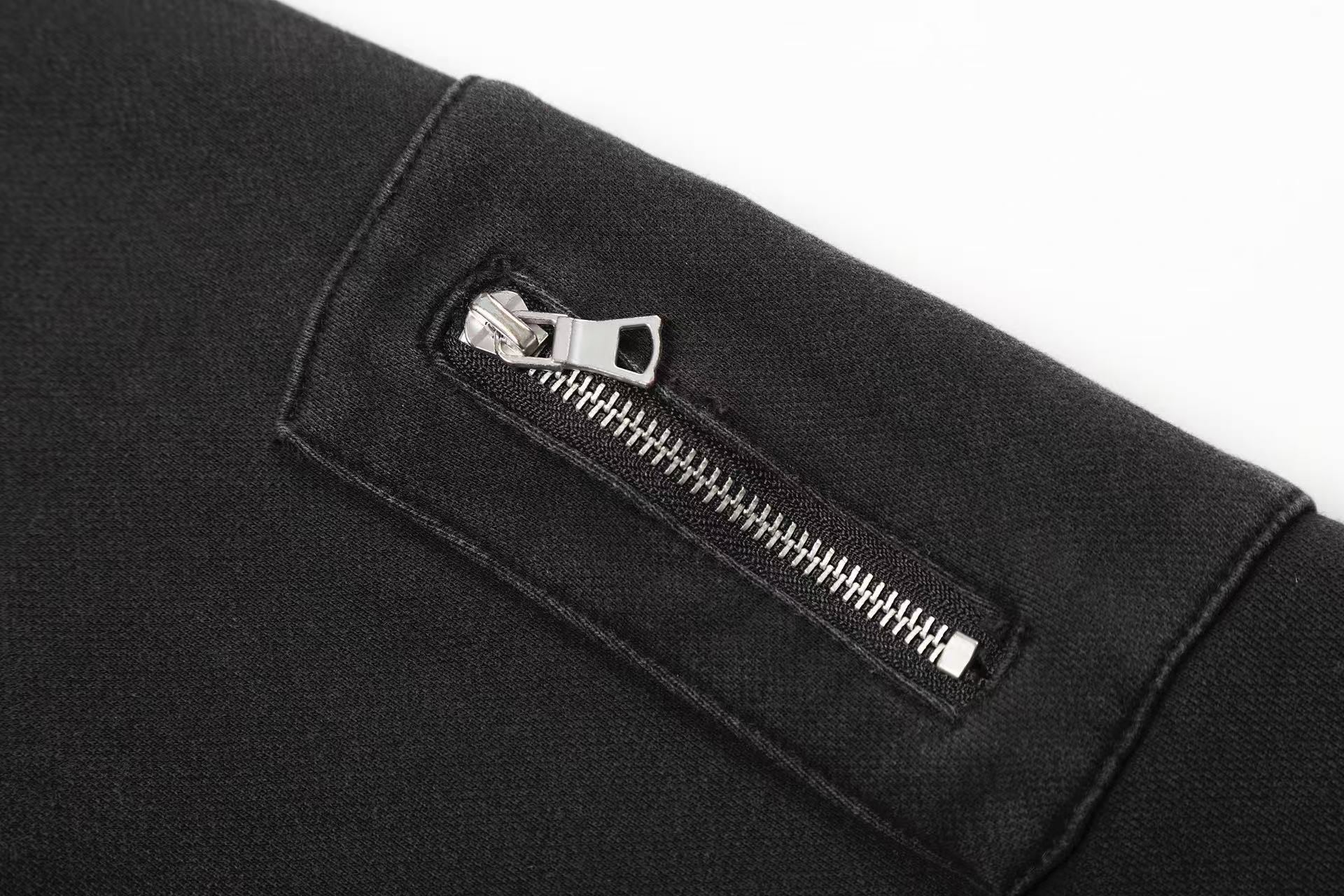 Street Style Retro Studded Zip-Up Hoodie