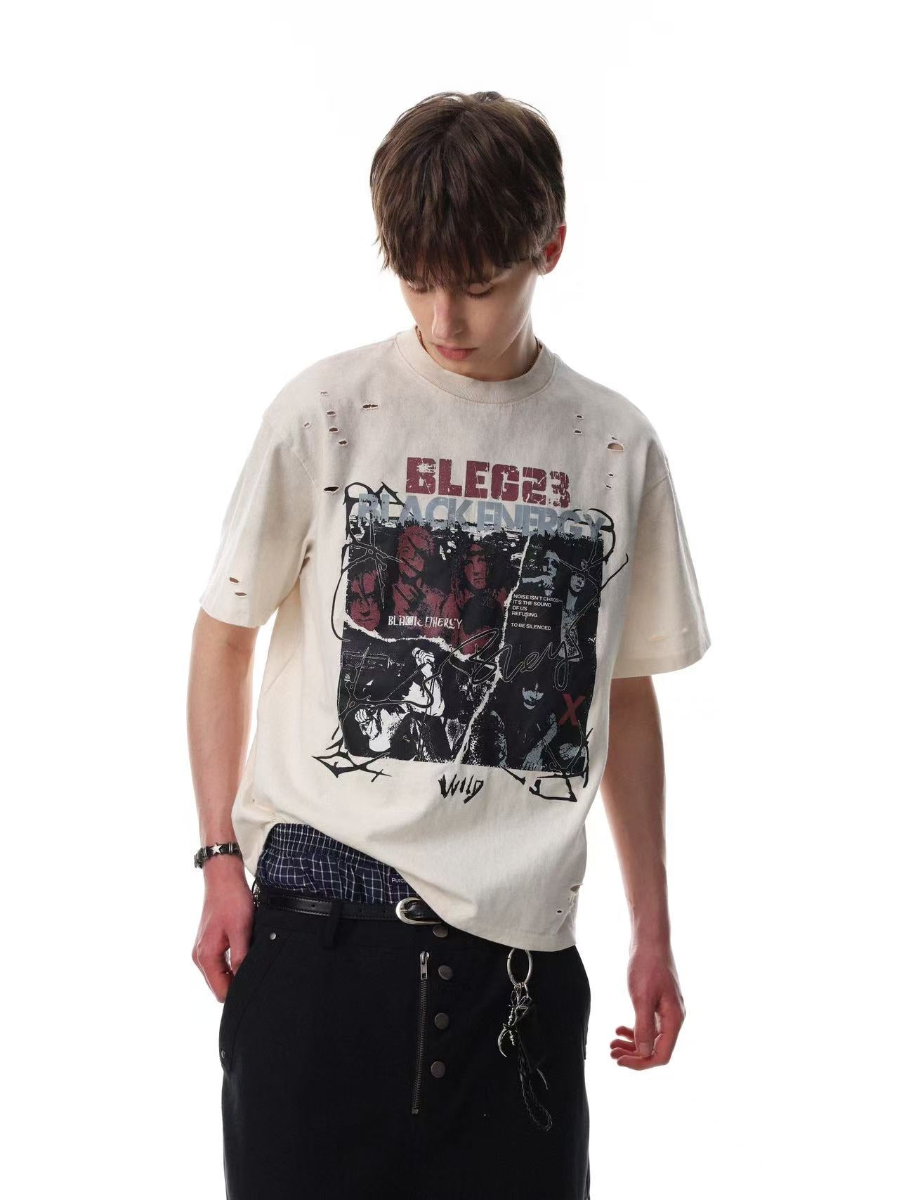 Streetwear Punk Print Short Sleeve