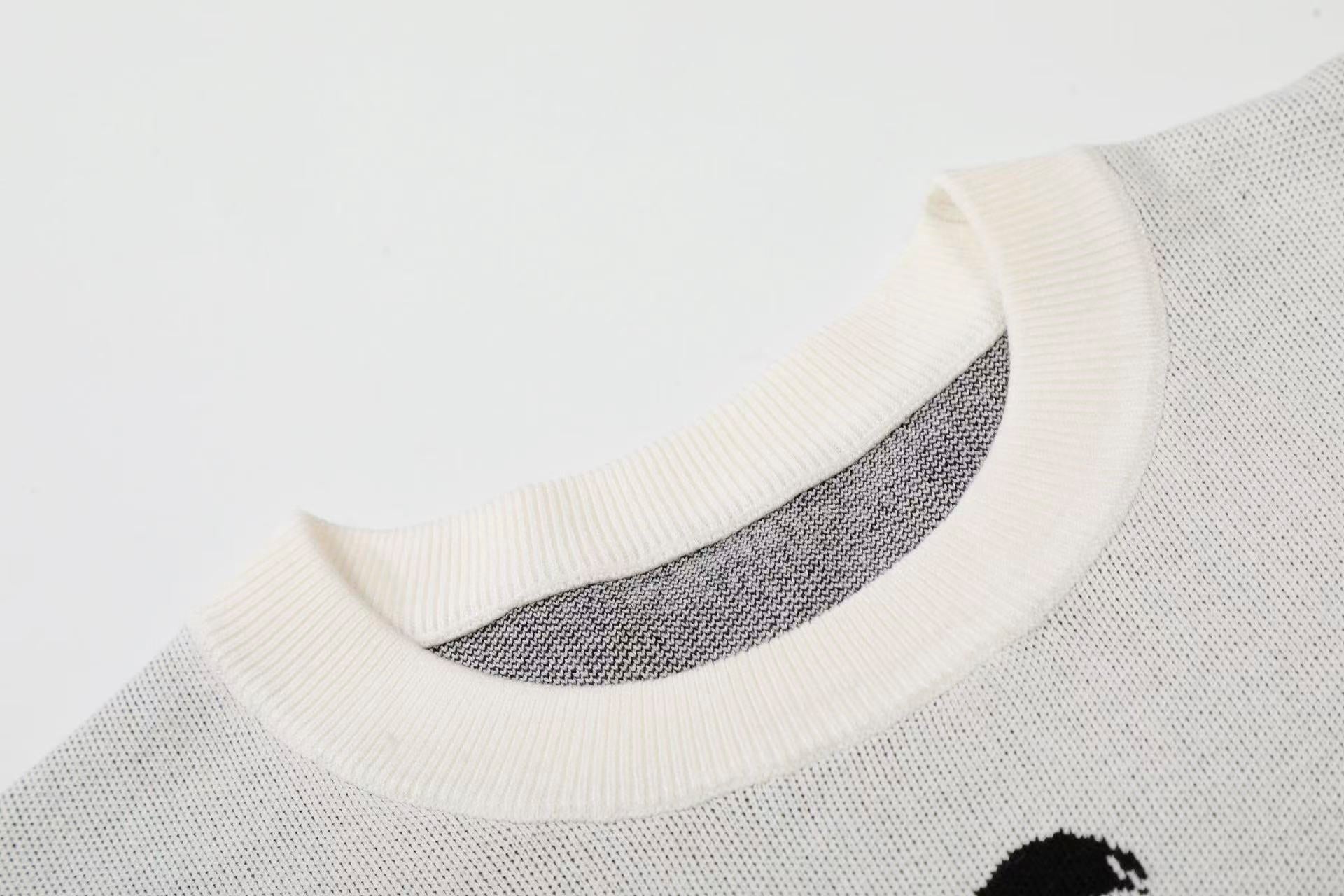 Vintage Skull Cross Knit T-Shirt