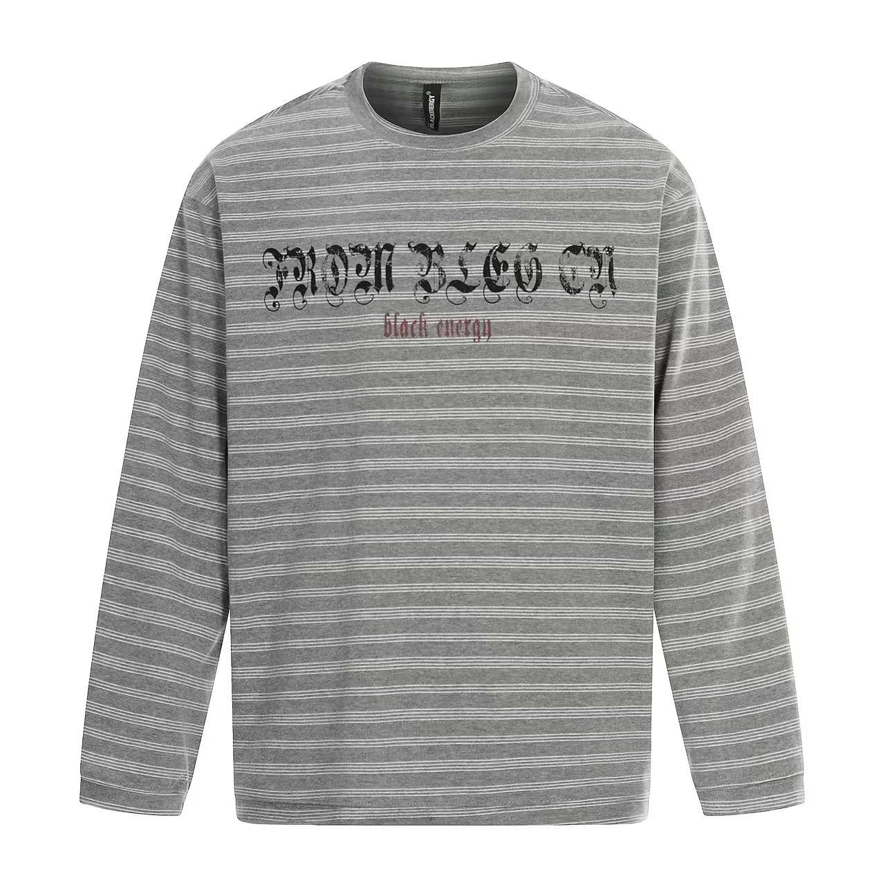 Streetwear Striped Print Long Sleeve