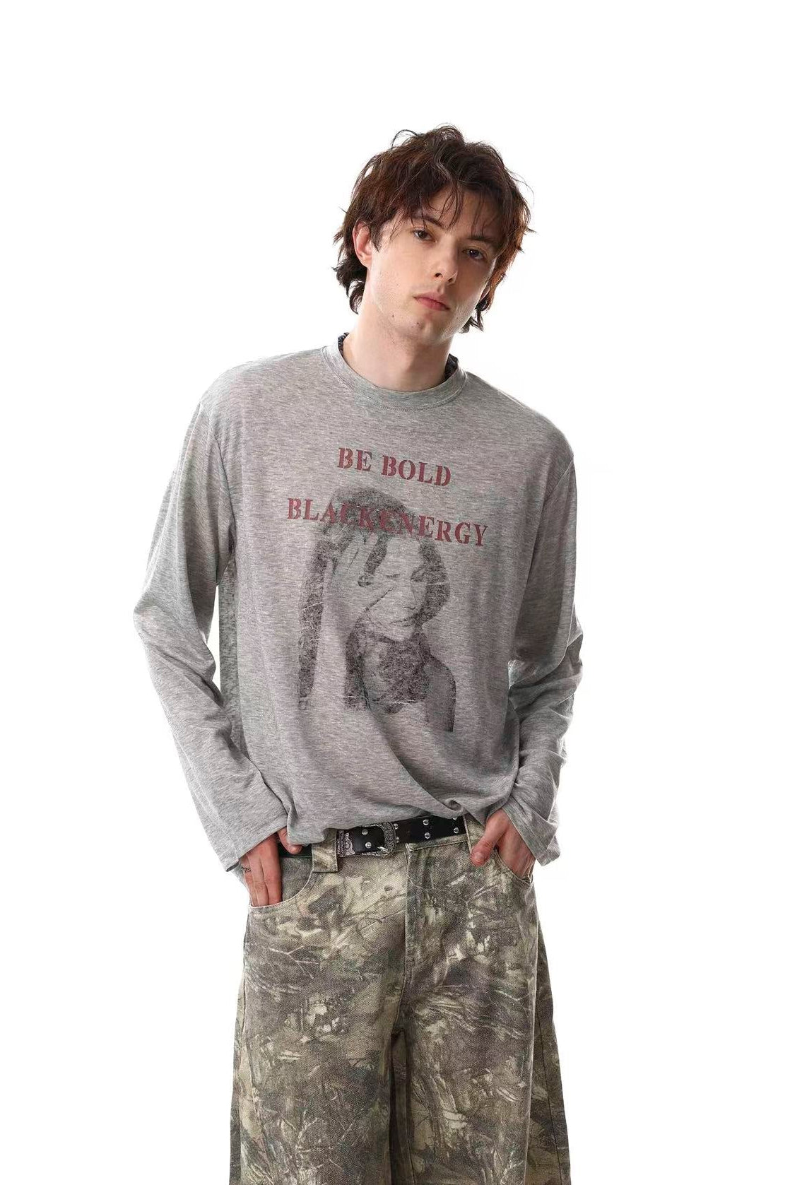 Streetwear Face Print Long Sleeve