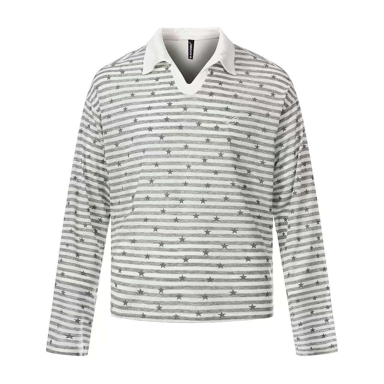 Striped Star Print Long Sleeve