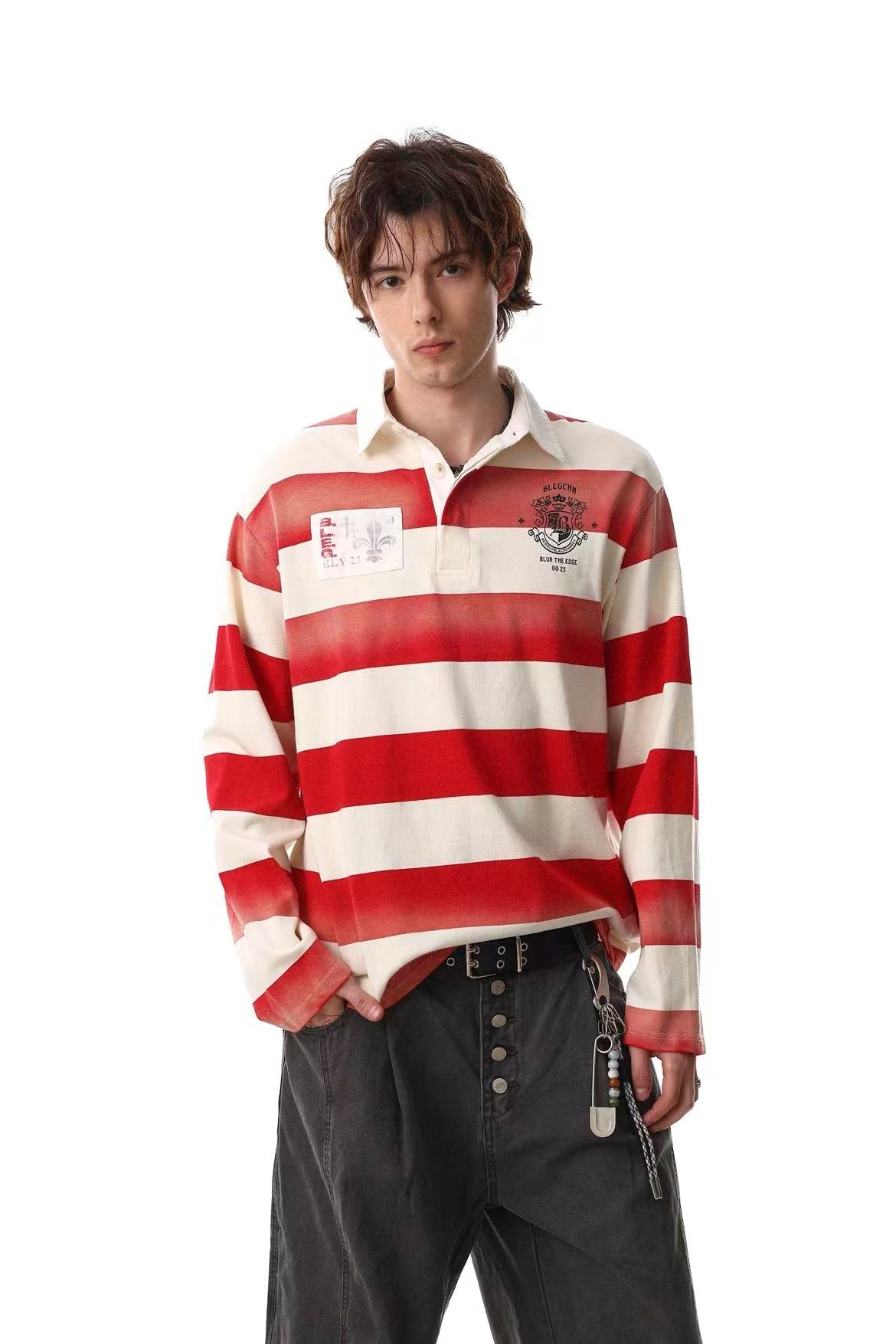 Streetwear Striped Print Long Sleeve