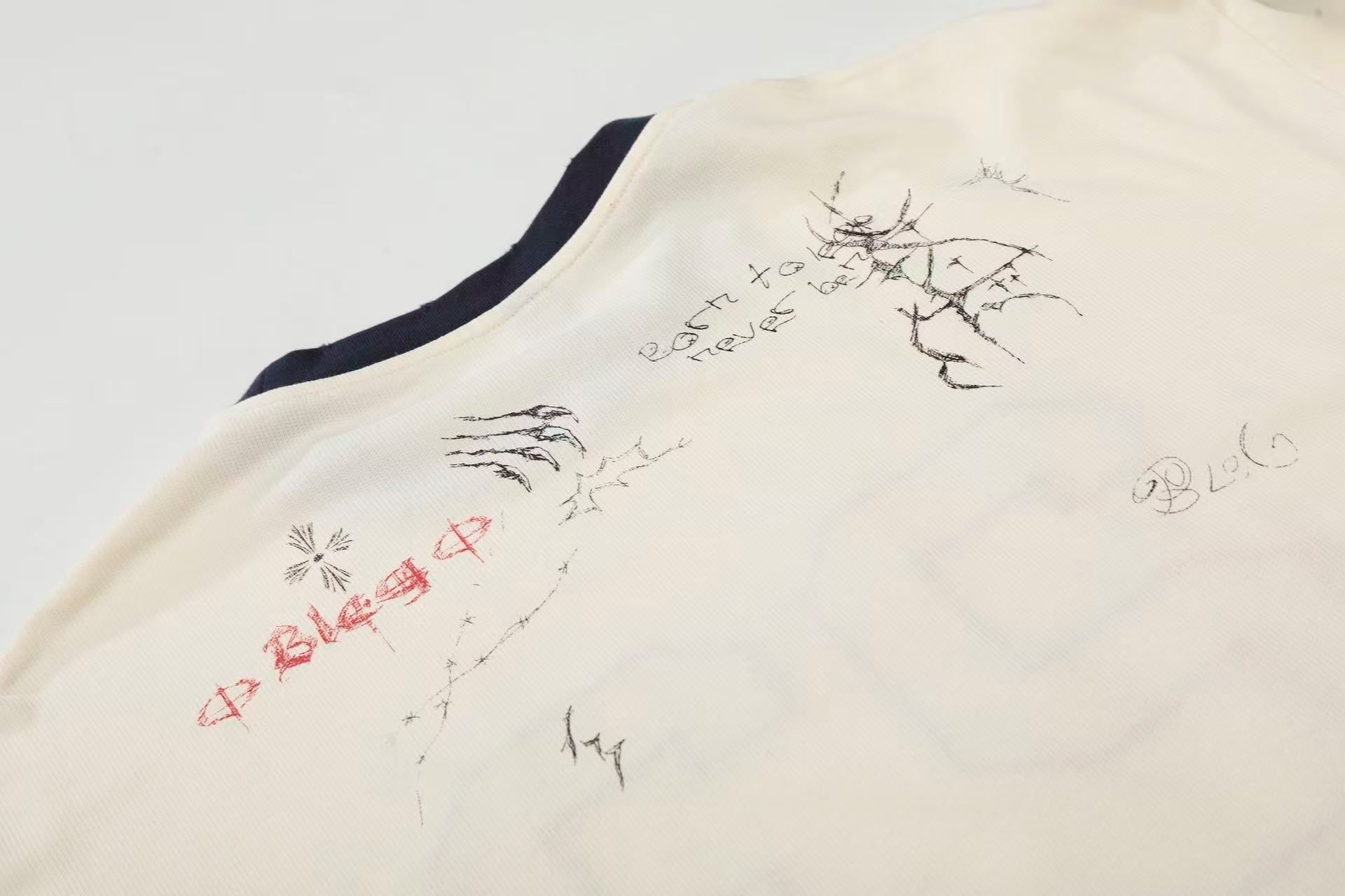 Distressed Patch Number 23 Embroidery Long Sleeve