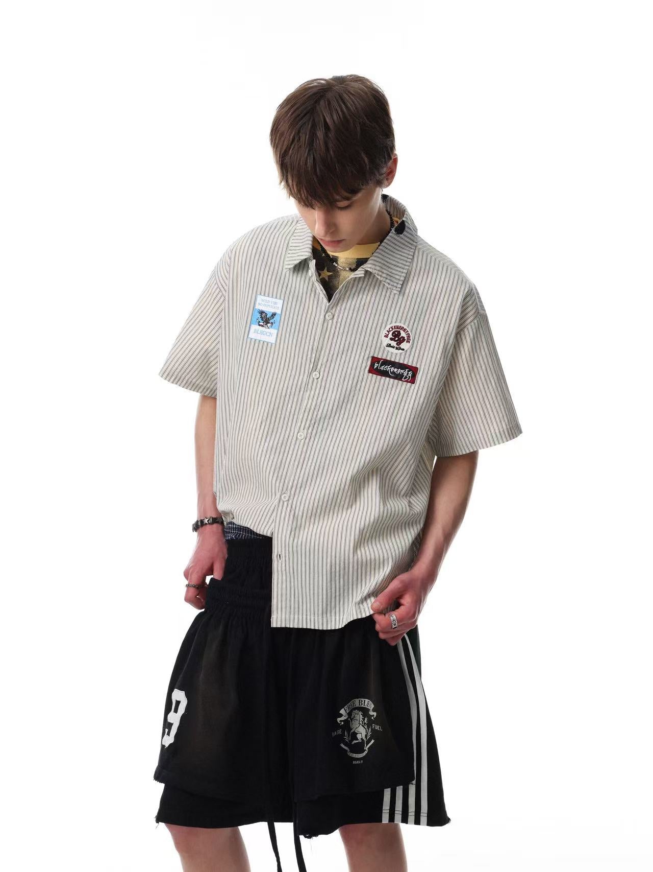 Vintage 7 Graffiti Striped Shirt