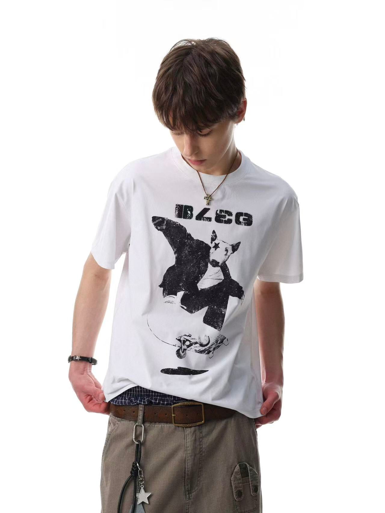 Streetwear Skateboard Print T-Shirt
