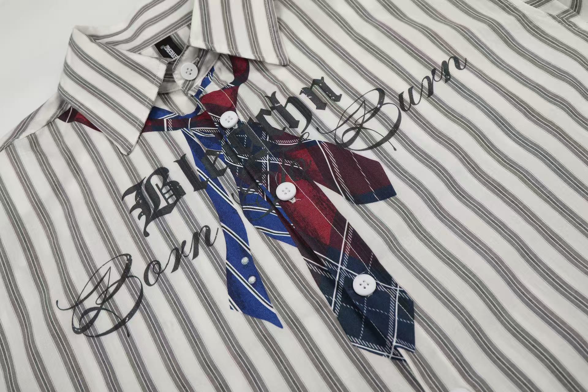 Streetwear Striped Print Long Sleeve Shirt