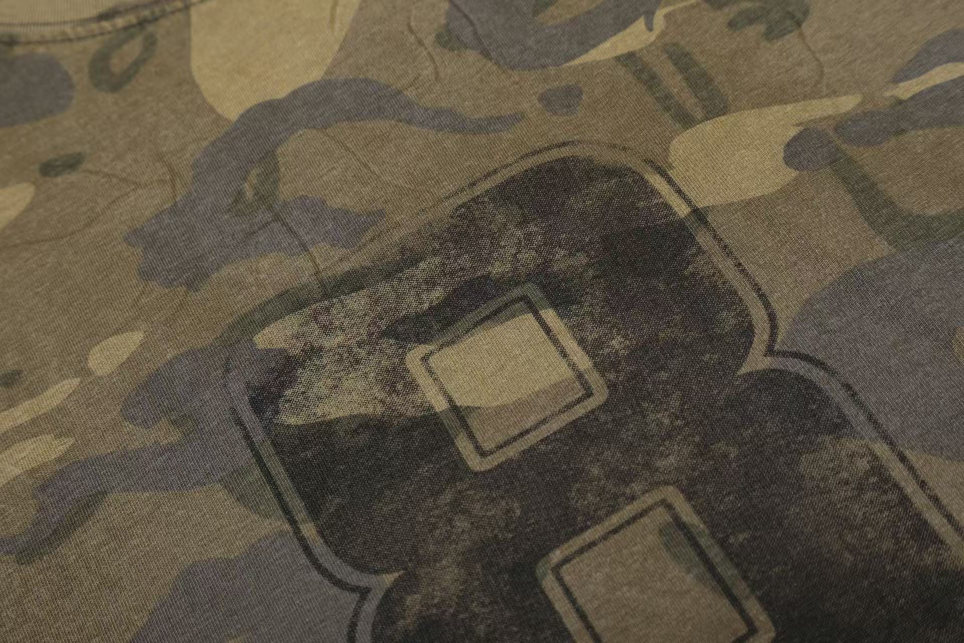 Streetwear Camo Number Print Long Sleeve