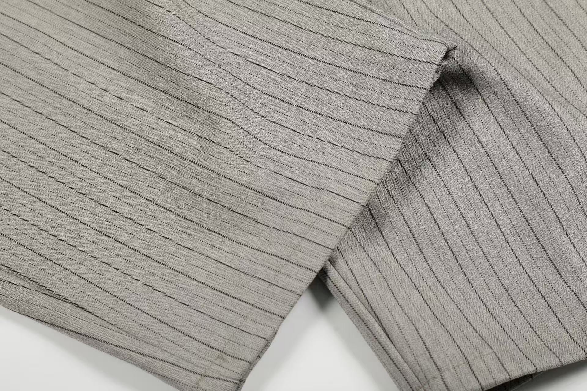 Striped Baggy Wide-Leg Suit Pants