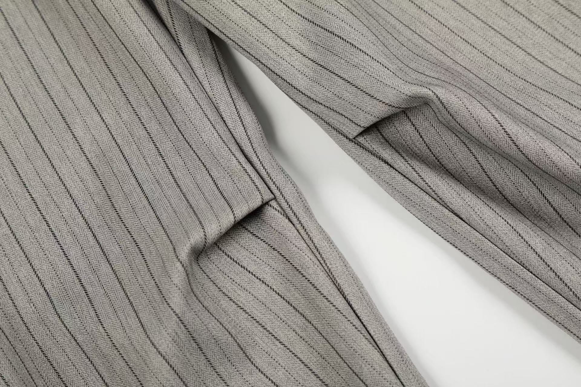 Striped Baggy Wide-Leg Suit Pants