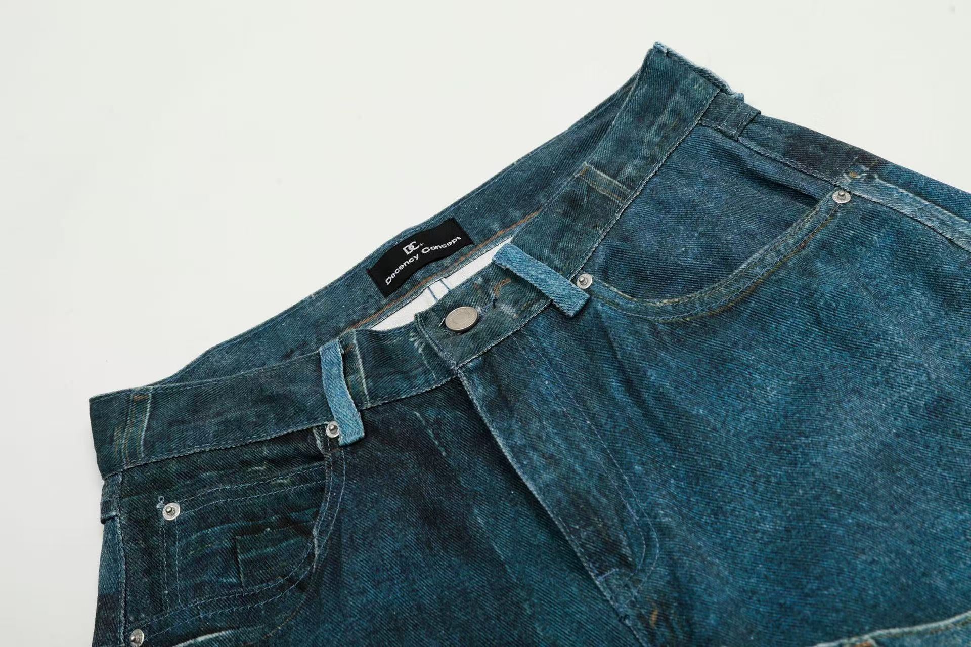 Vintage Patchwork Upcycled Baggy Wide Leg Jeans