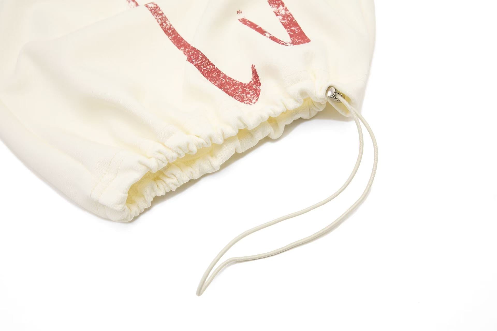 Hip-Hop Style Washed Letter Print Wide Leg Sweatpants