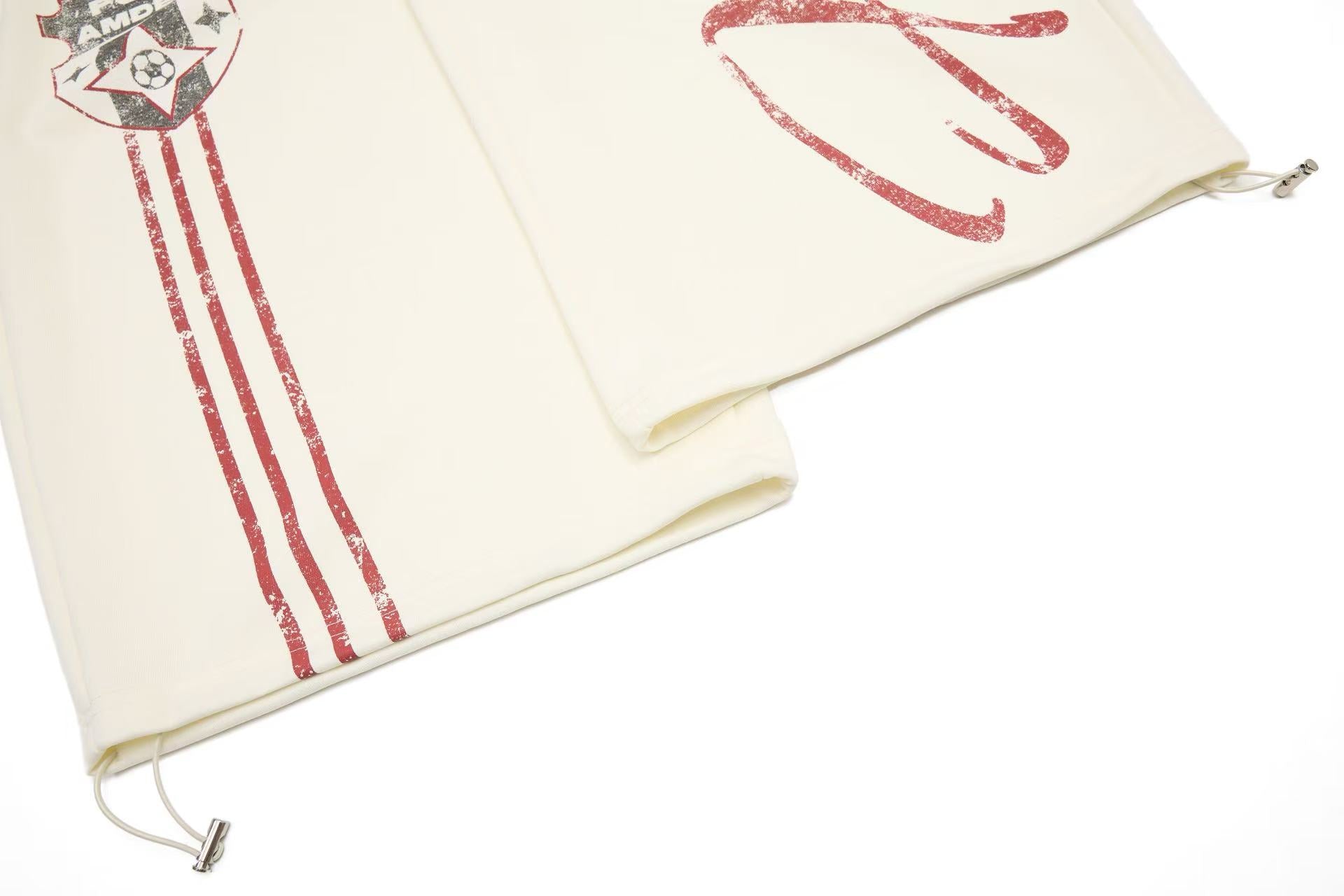 Hip-Hop Style Washed Letter Print Wide Leg Sweatpants