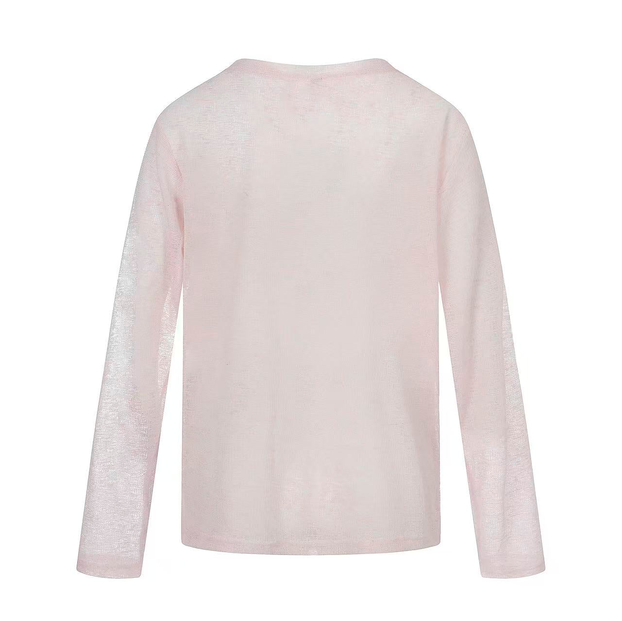 Hand-Drawn Horse Doodle Sheer Long Sleeve