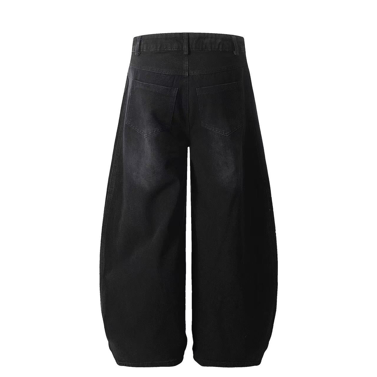 Contrast Striped Stitching Baggy Jeans