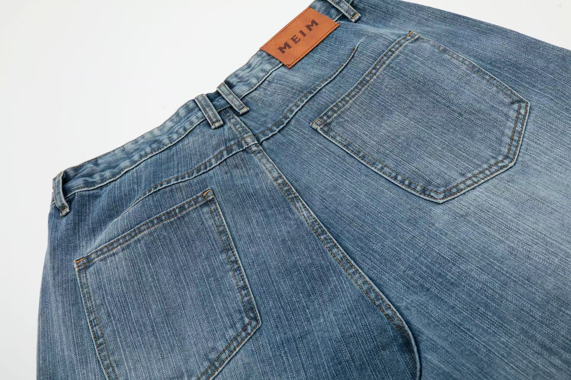 Floral Embroidered Washed Wide-Leg Jorts