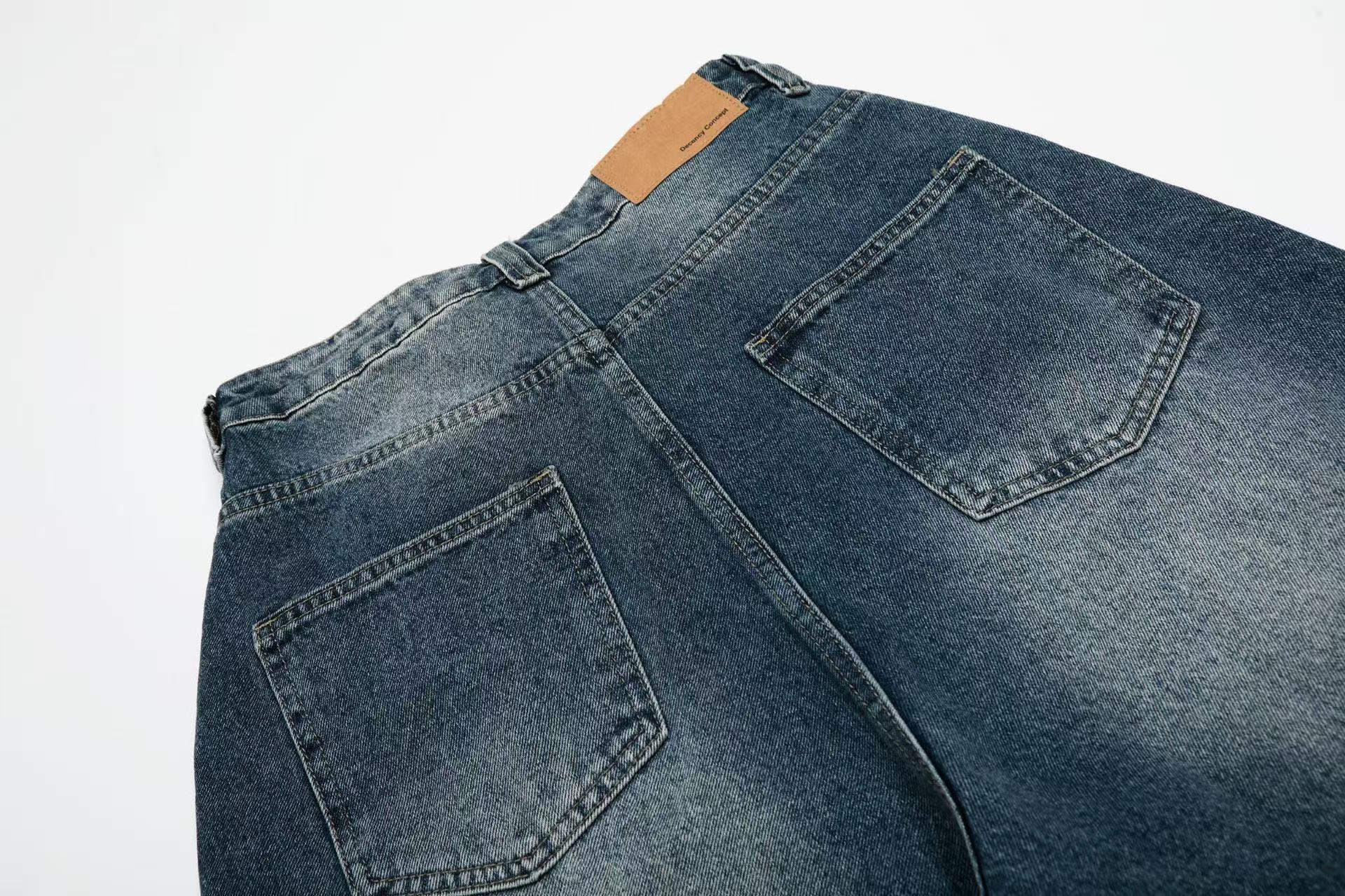 Pearl Studded Washed Wide-Leg Jorts