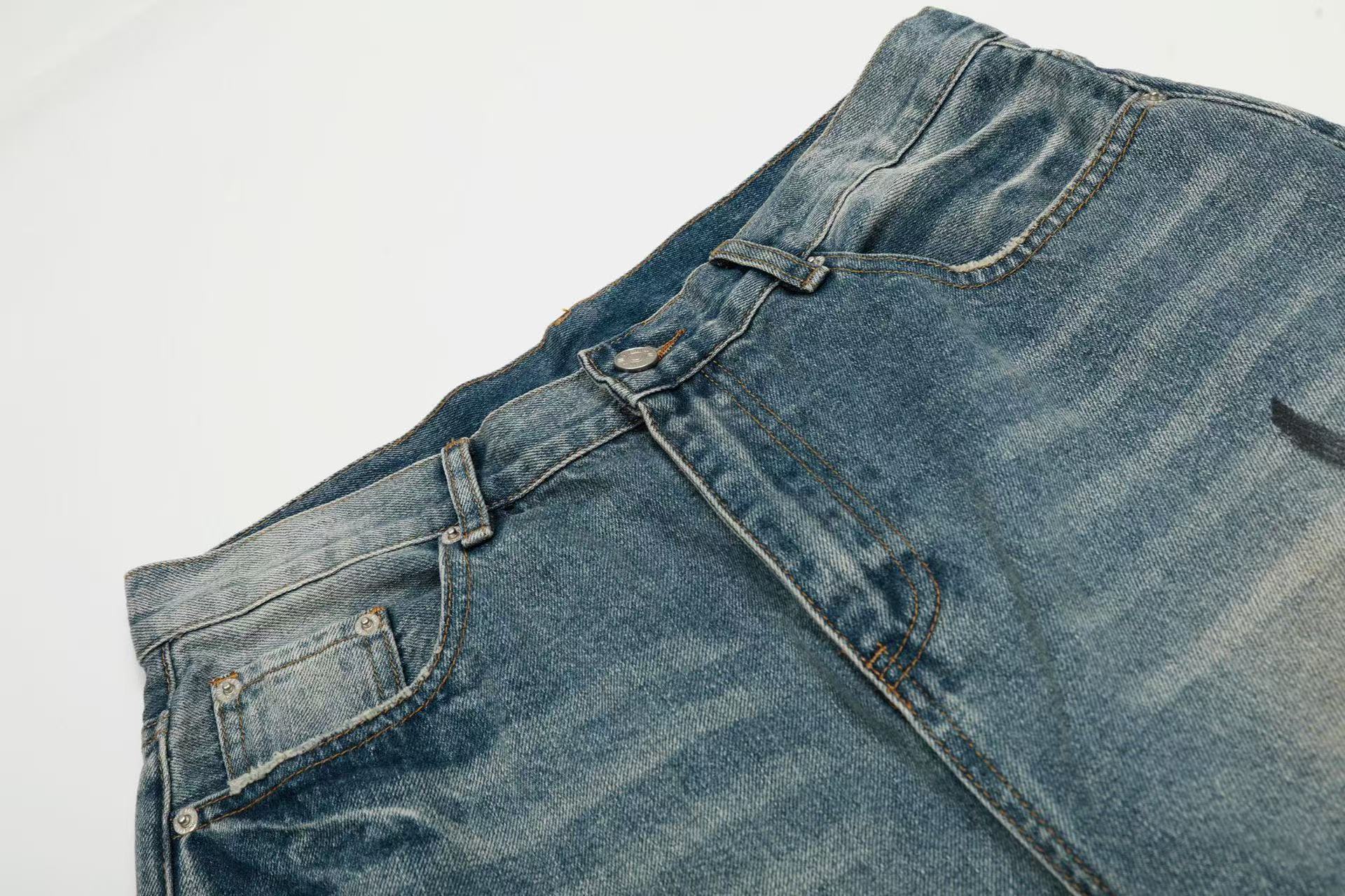 Paint Splatter Distressed Baggy Wide-Leg Jorts