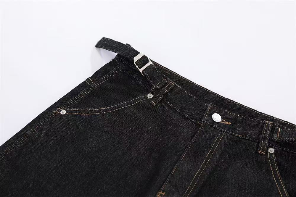 Vintage Contrast Carpenter Wide-Leg Jorts