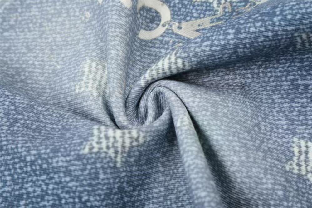 Star Print Mixed Media Wide-Leg Jorts