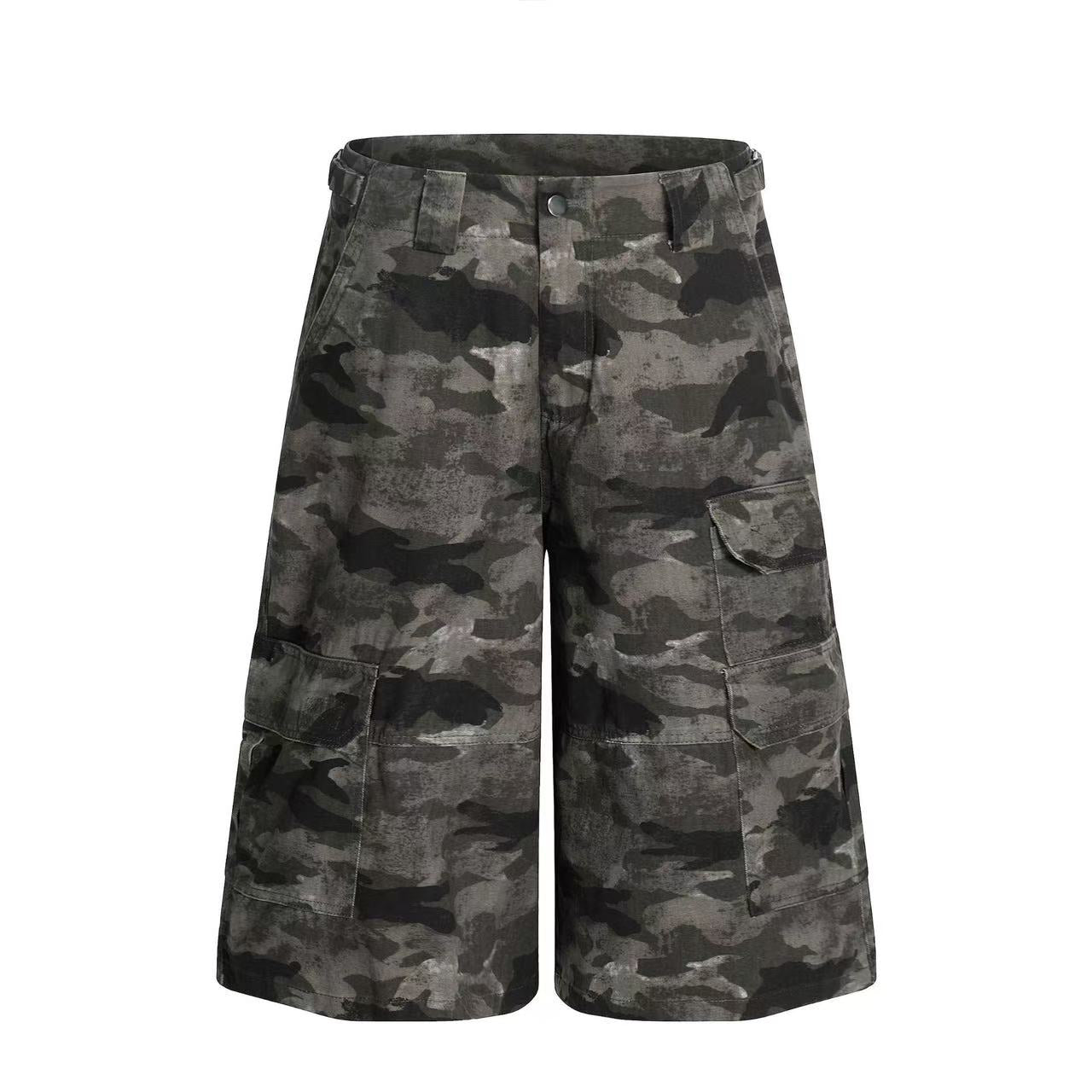 Camo Wide-Leg Knee-Length Jorts