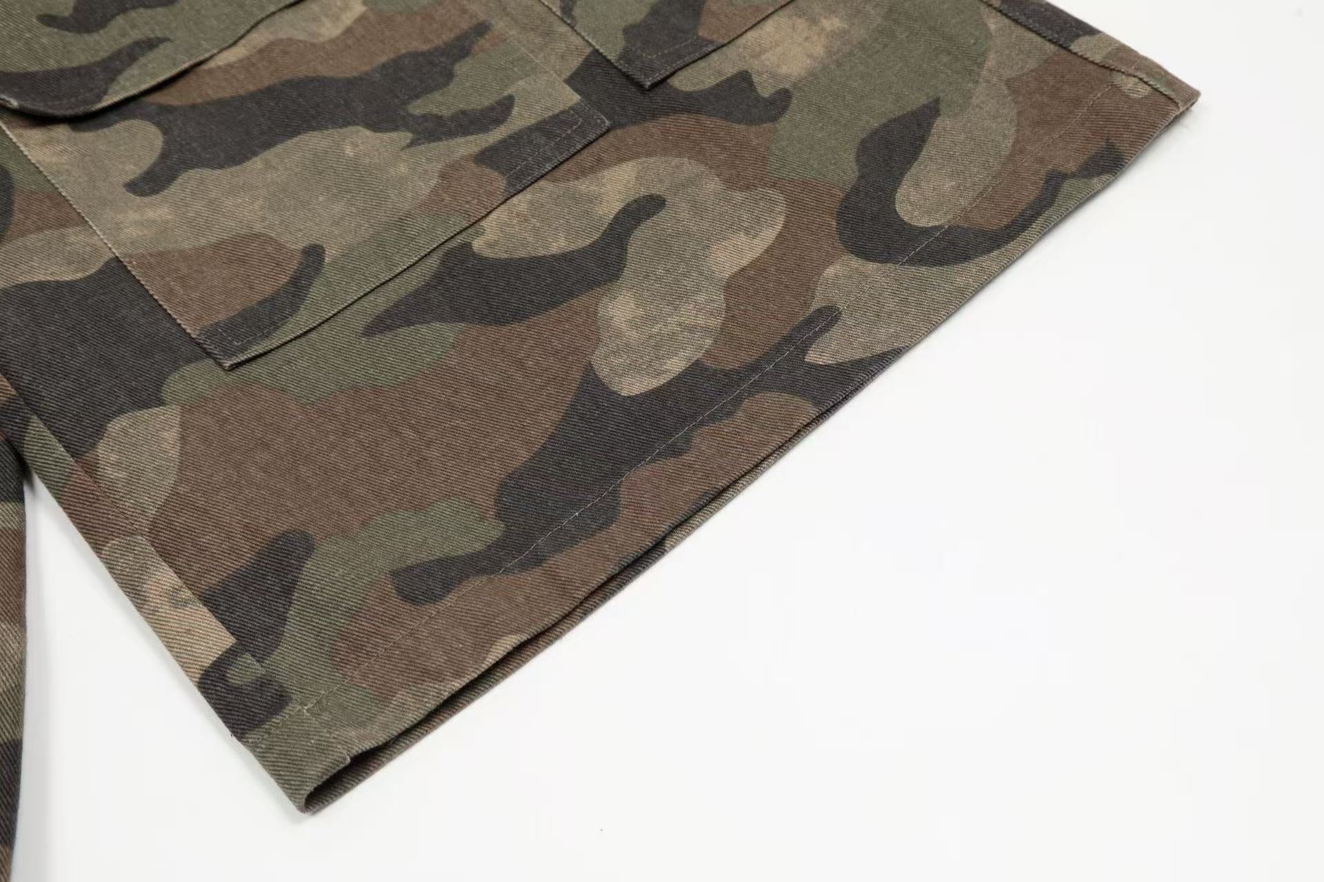 Camo Wide-Leg Knee-Length Jorts