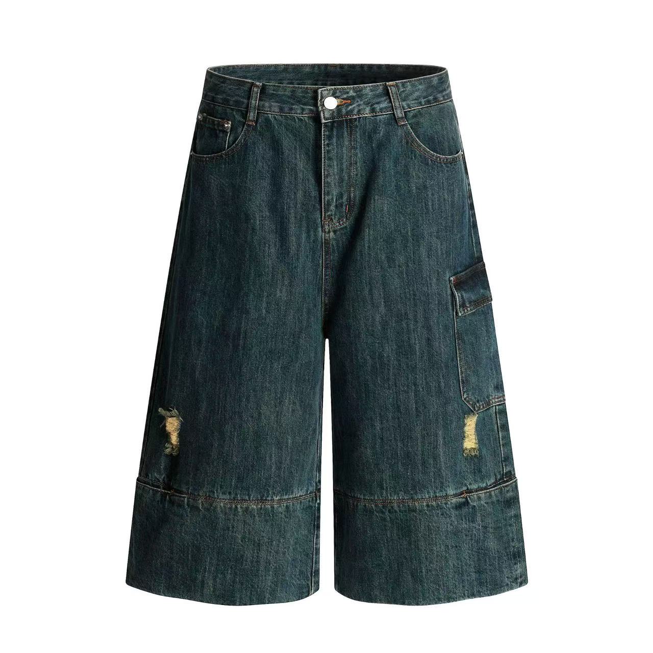 Vintage Washed Wide-Leg Jorts