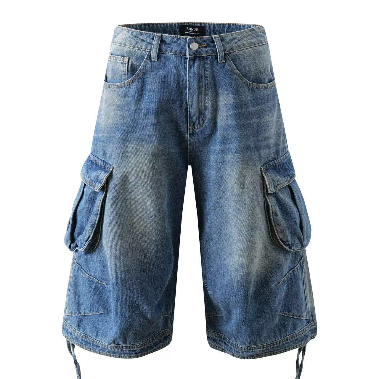Vintage Washed Cargo Wide-Leg Jorts