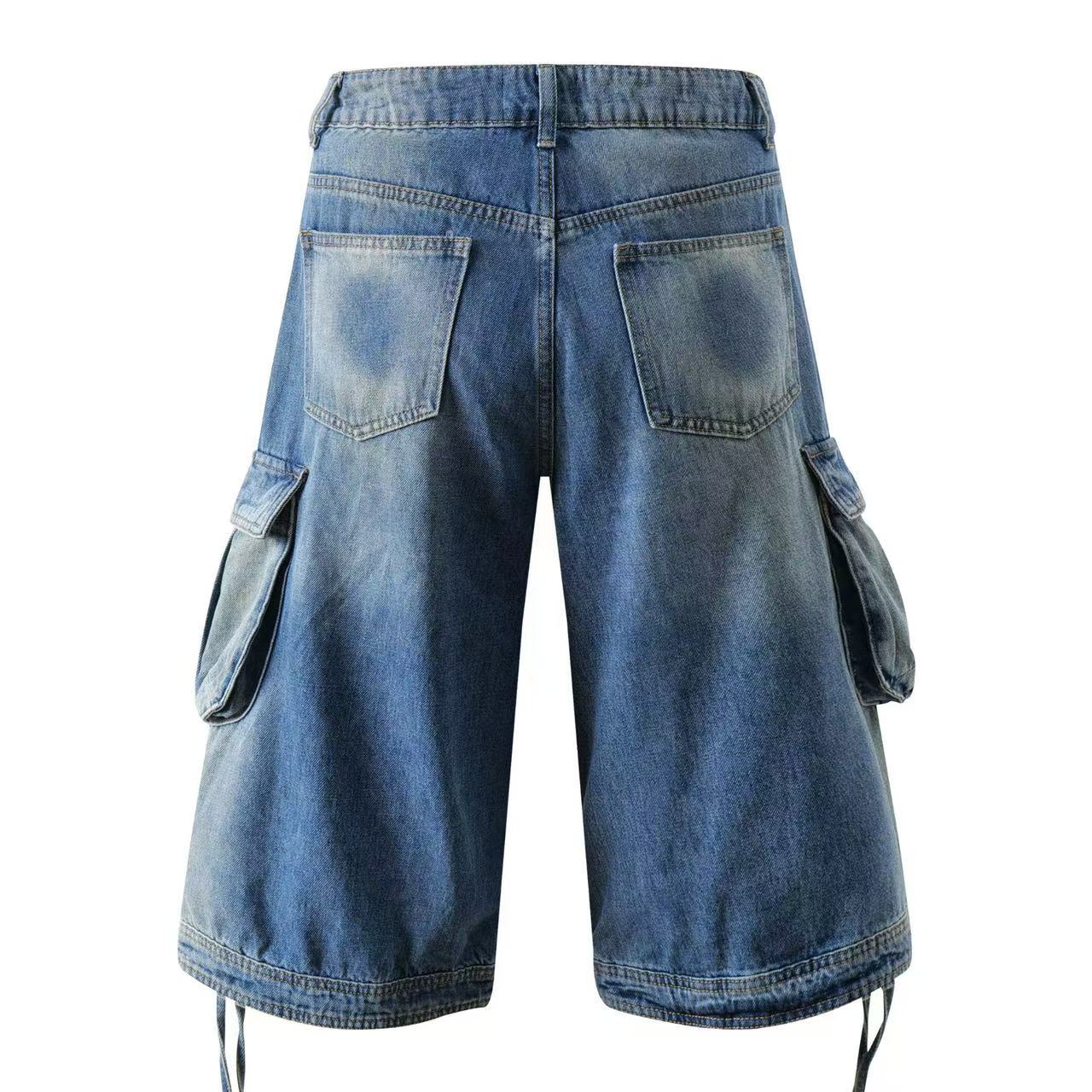 Vintage Washed Cargo Wide-Leg Jorts