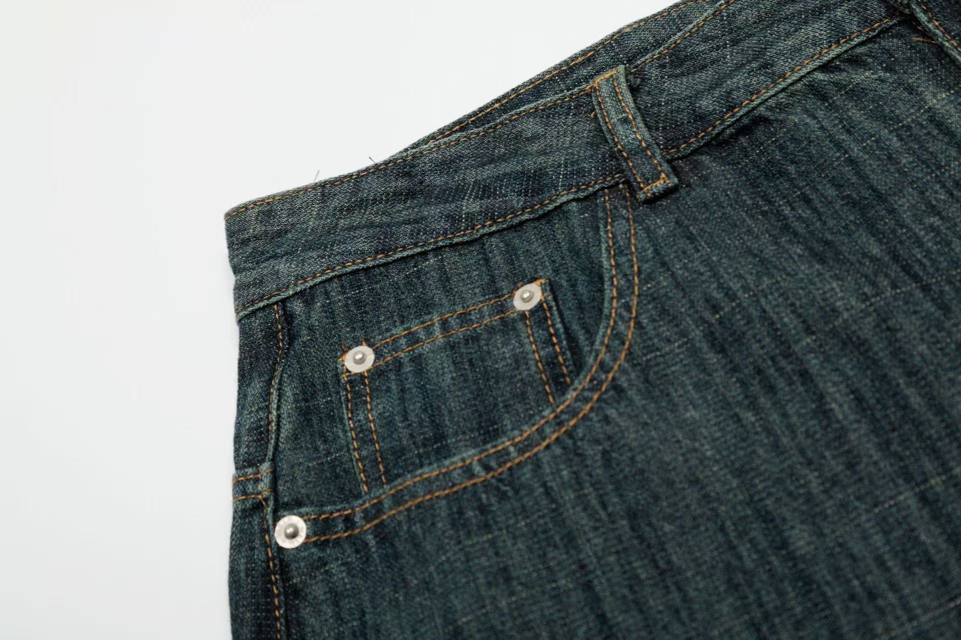 Vintage Washed Wide-Leg Denim Jorts