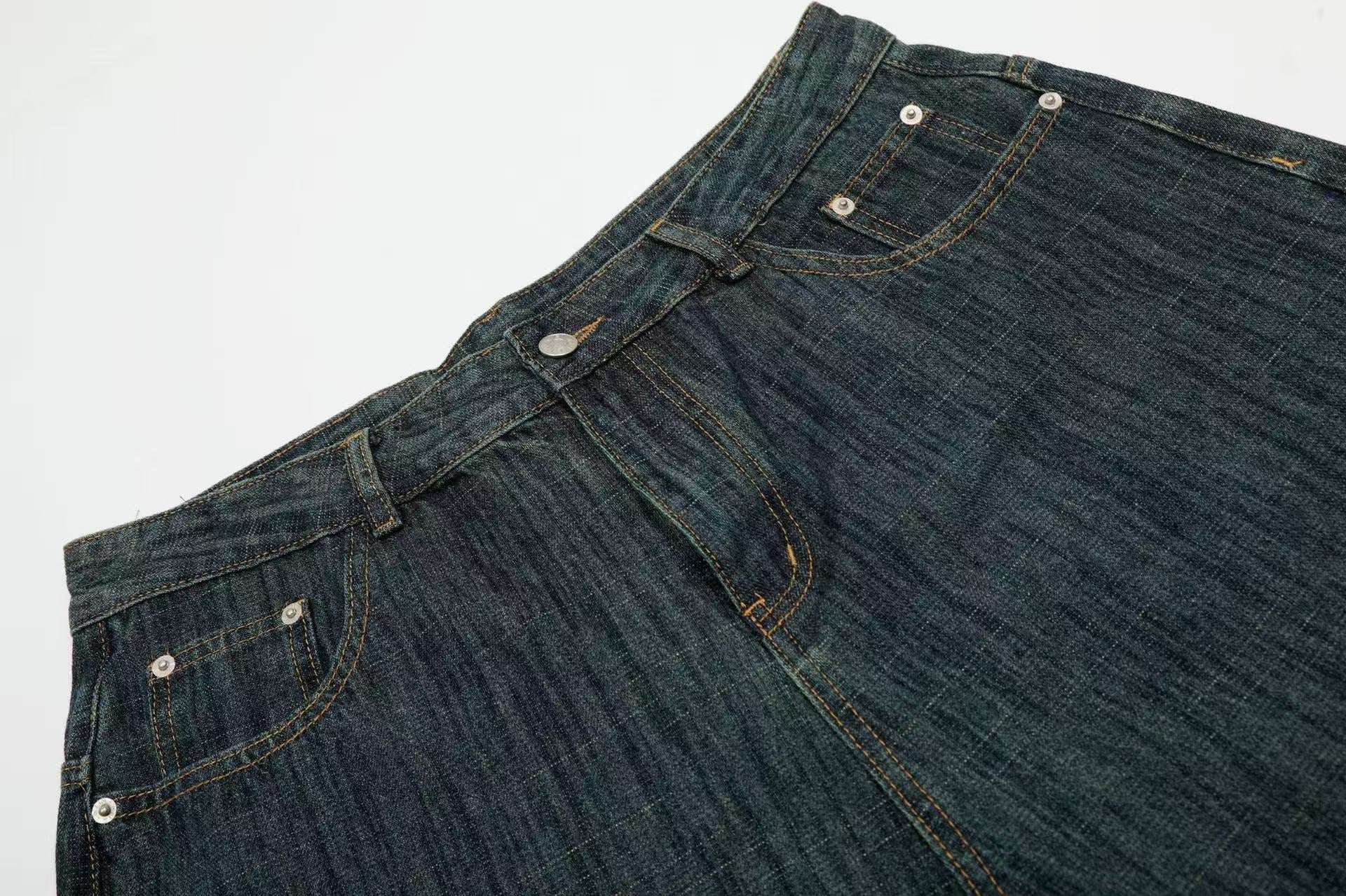 Vintage Washed Wide-Leg Denim Jorts