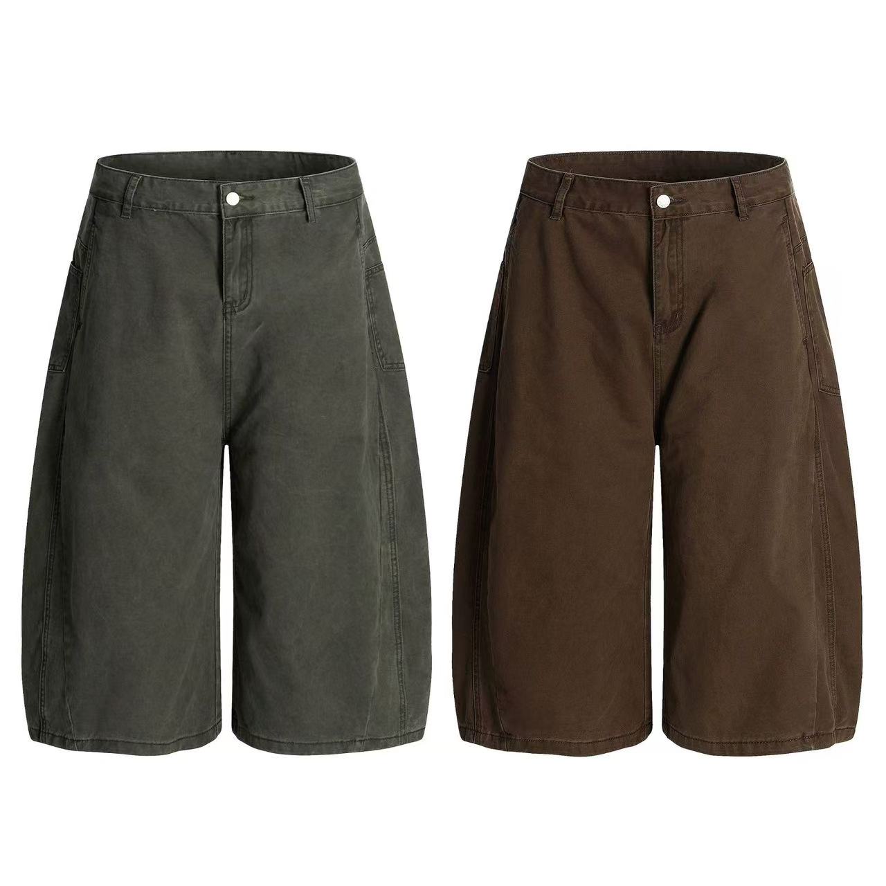 Beaded Charm Cargo Baggy Wide-Leg Jorts