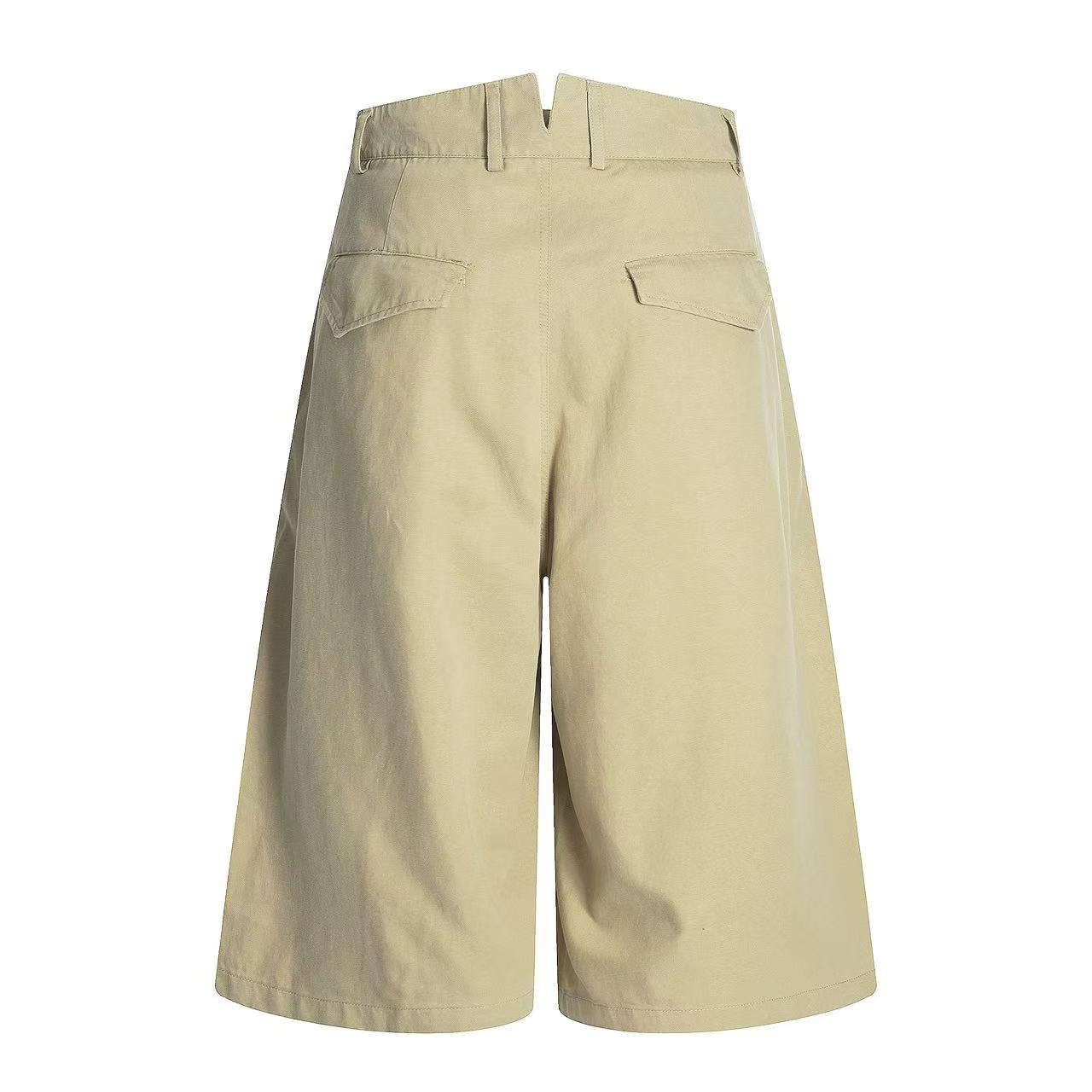 High Waisted Pleated Wide Leg Jorts